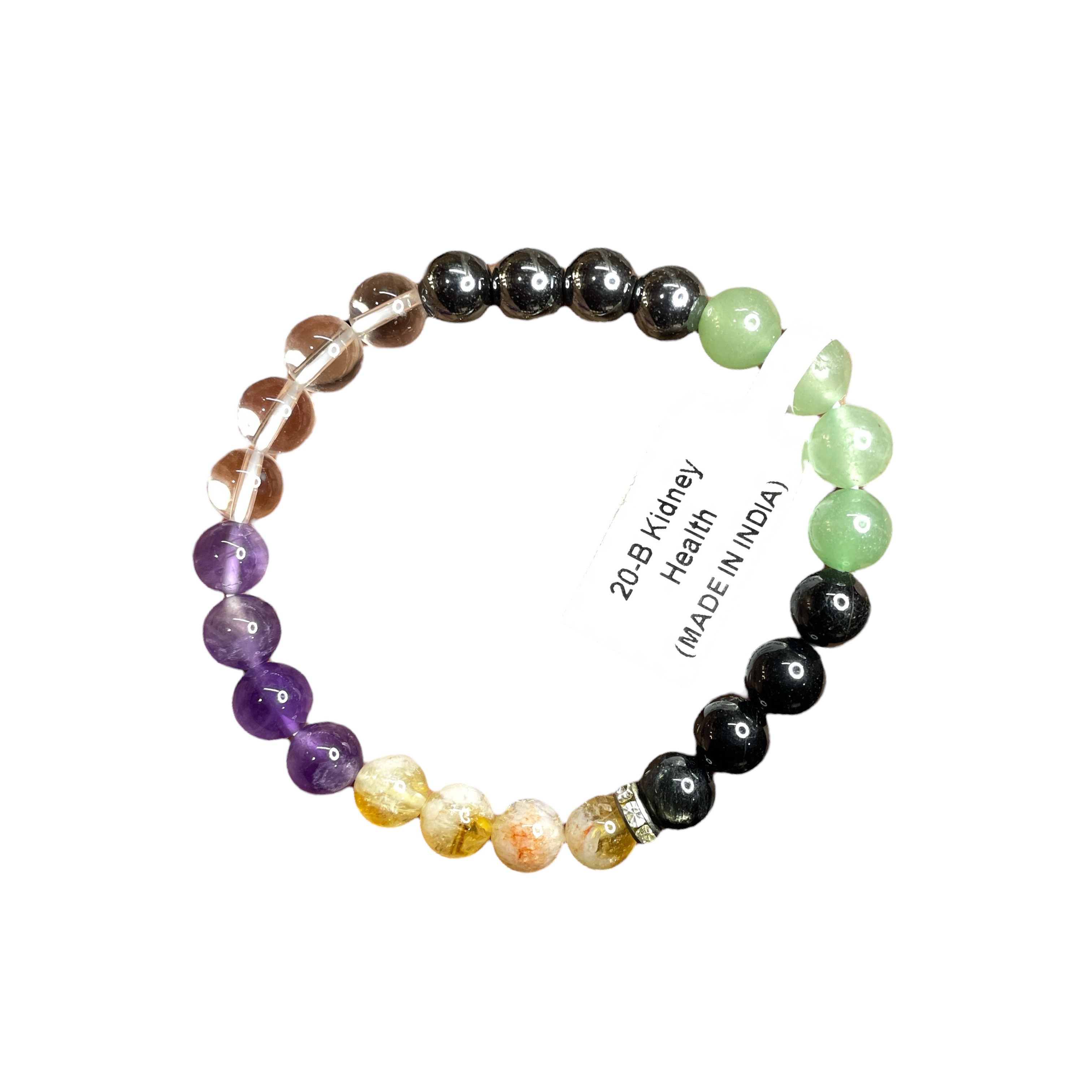Kidney Health (Overall) Remedies & Intentions Bracelet Natural Made With Original Crystal Stone for Men Women Boy Girl Unisex 8mm Beads Stretchable Brand :- Rocksmins
