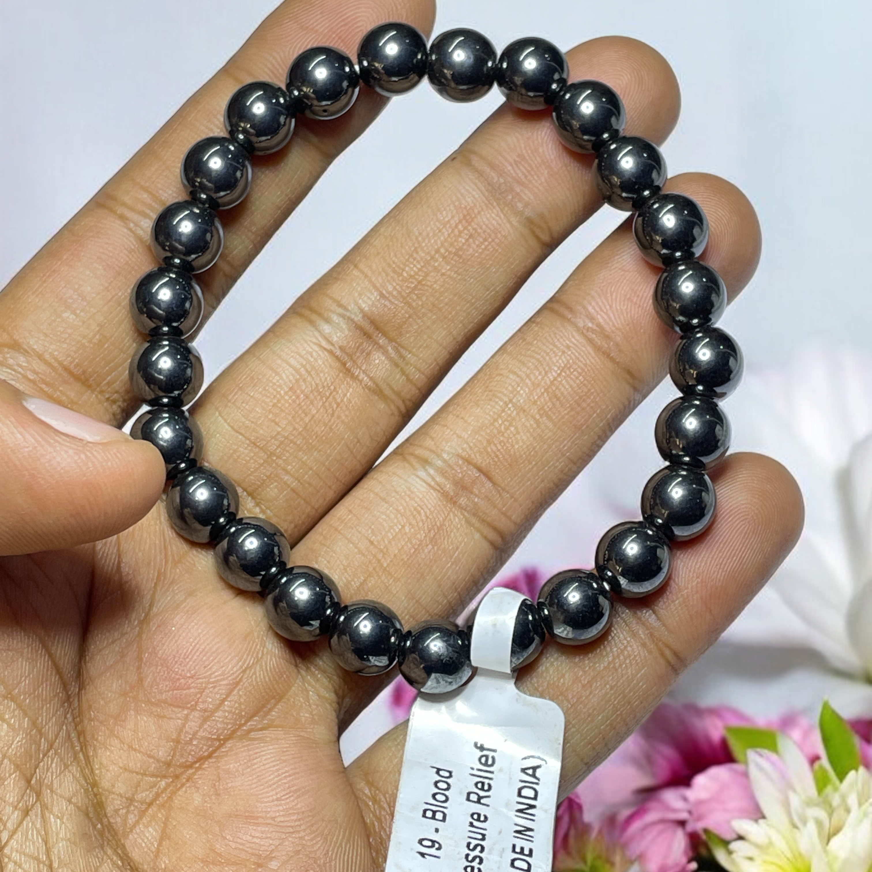 Blood Pressure Remedies & Intentions Bracelet Natural Made With Original Crystal Stone for Men Women Boy Girl Unisex 8mm Beads Stretchable Brand :- Rocksmins