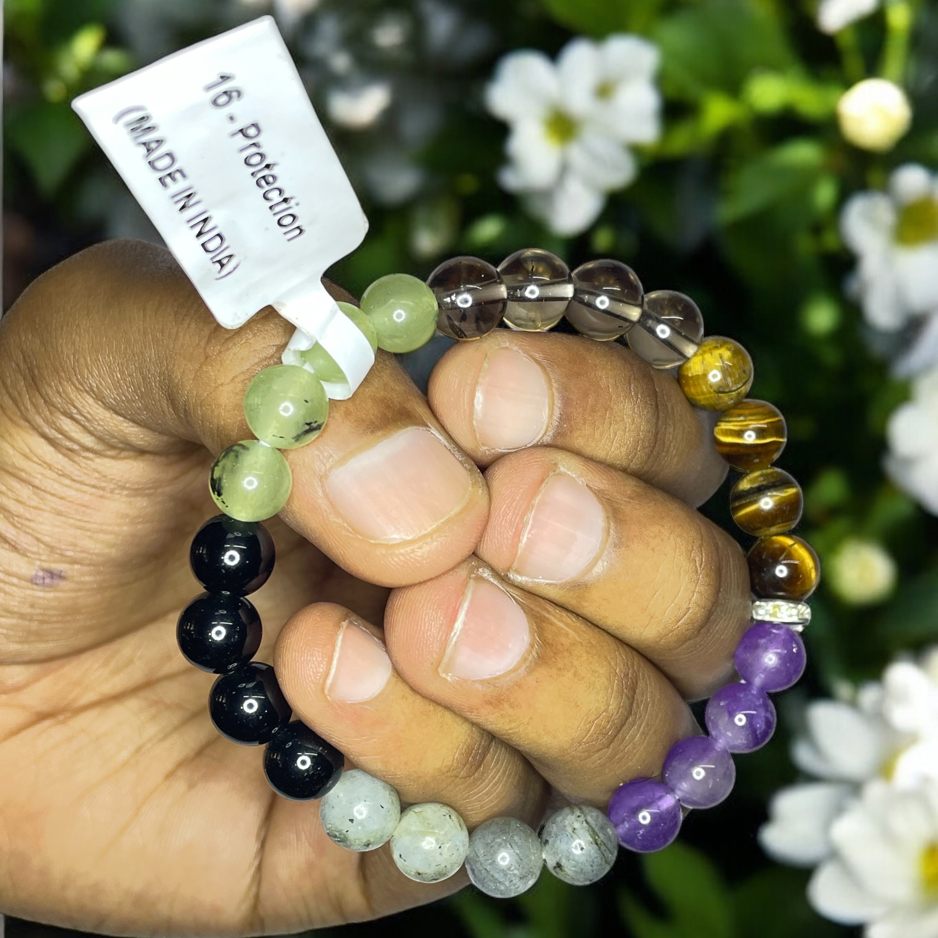 Protection Remedies & Intentions Bracelet Natural Made With Original Crystal Stone for Men Women Boy Girl Unisex 8mm Beads Stretchable Brand :- Rocksmins