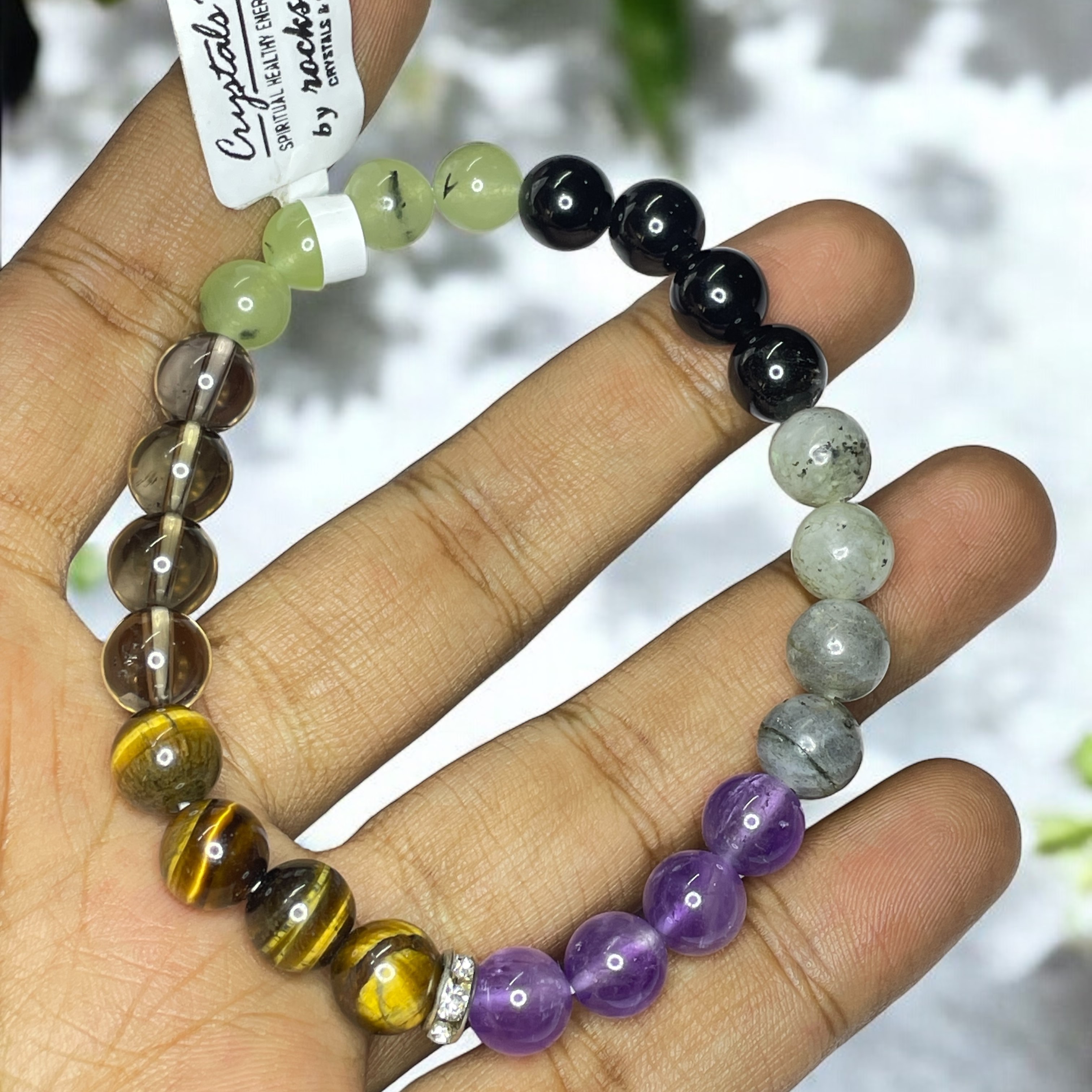 Protection Remedies & Intentions Bracelet Natural Made With Original Crystal Stone for Men Women Boy Girl Unisex 8mm Beads Stretchable Brand :- Rocksmins