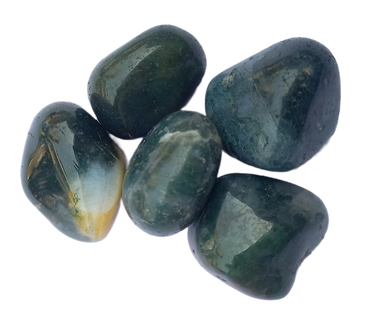 Moss Agate Tumble Stone for Healing And Meditation (Polished) Brand : Rocksmins