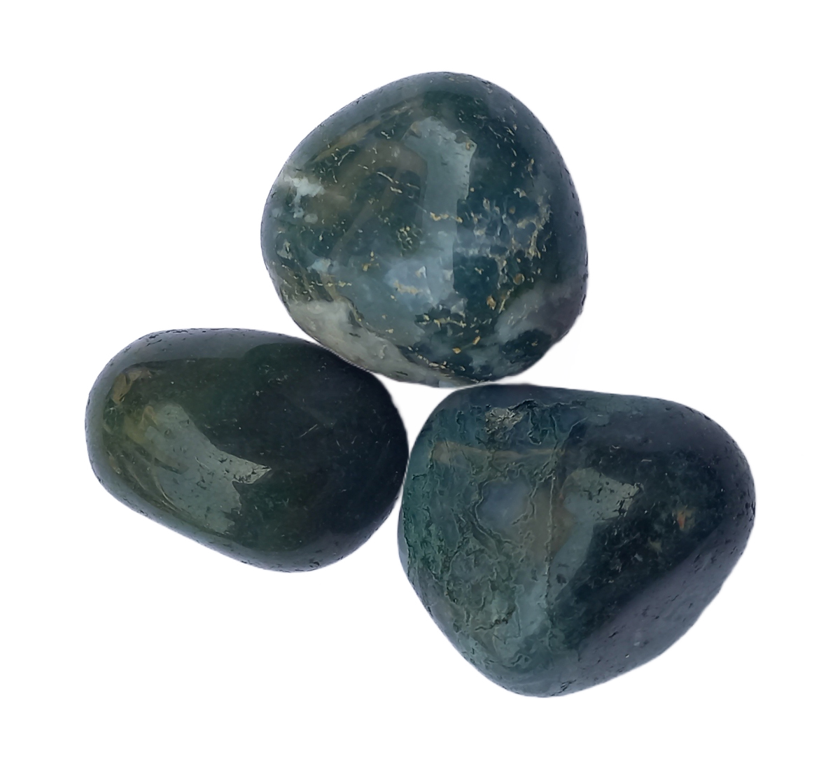 Moss Agate Tumble Stone for Healing And Meditation (Polished) Brand : Rocksmins