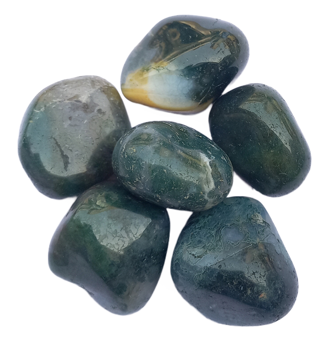 Moss Agate Tumble Stone for Healing And Meditation (Polished) Brand : Rocksmins