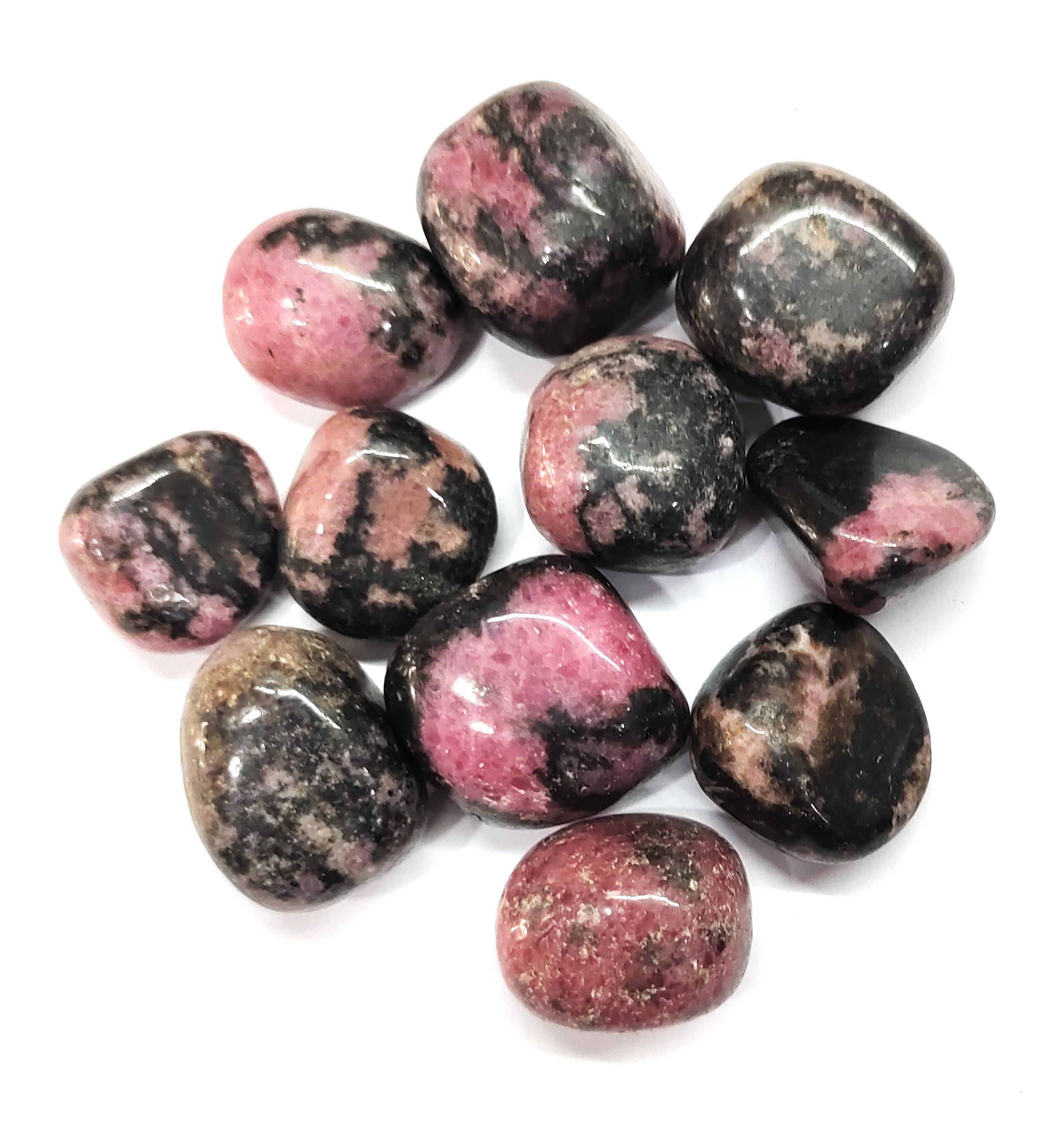 Rhodonite tumble stone for healing and meditation (polished) brand : rocksmins