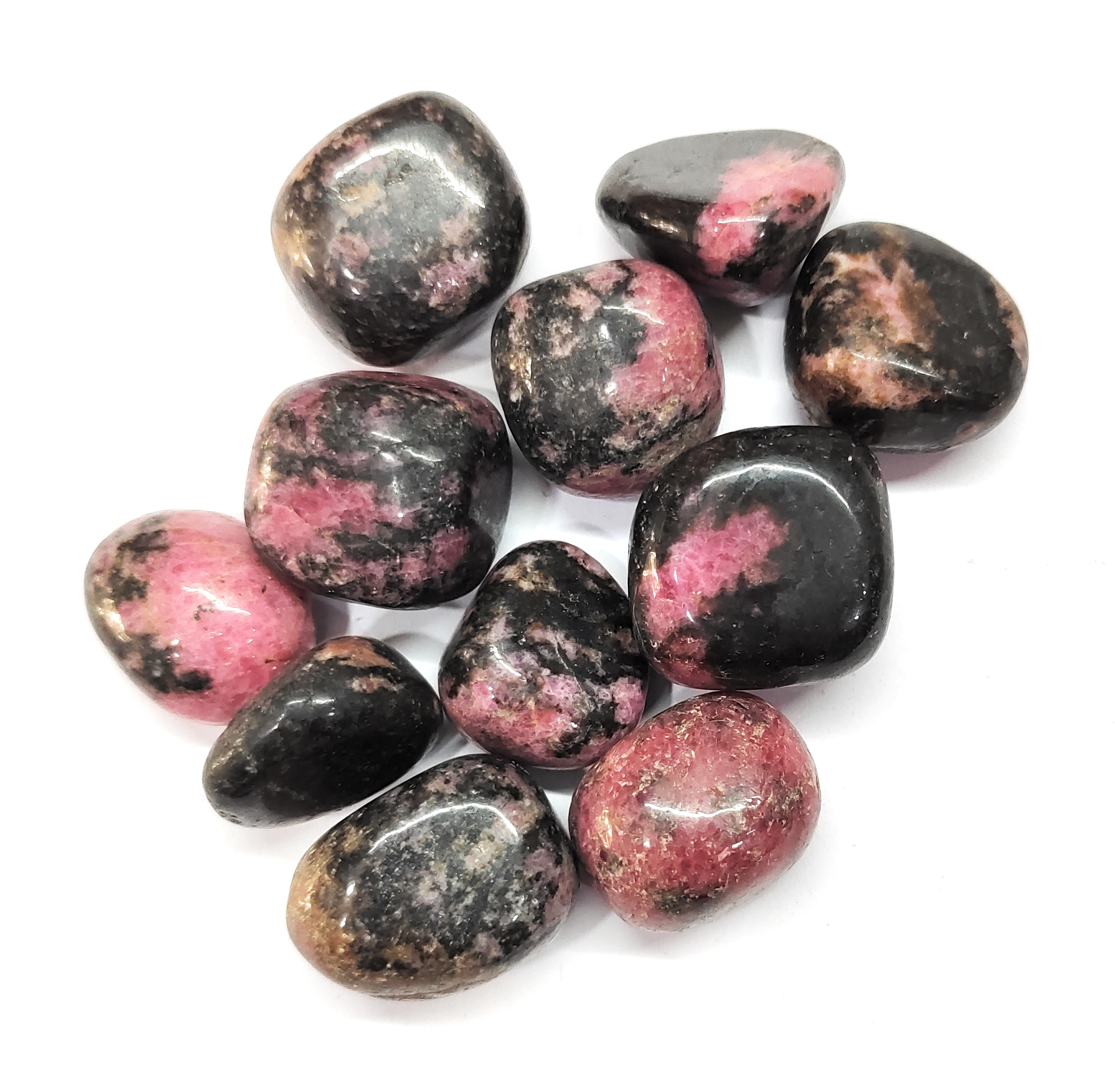 Rhodonite tumble stone for healing and meditation (polished) brand : rocksmins
