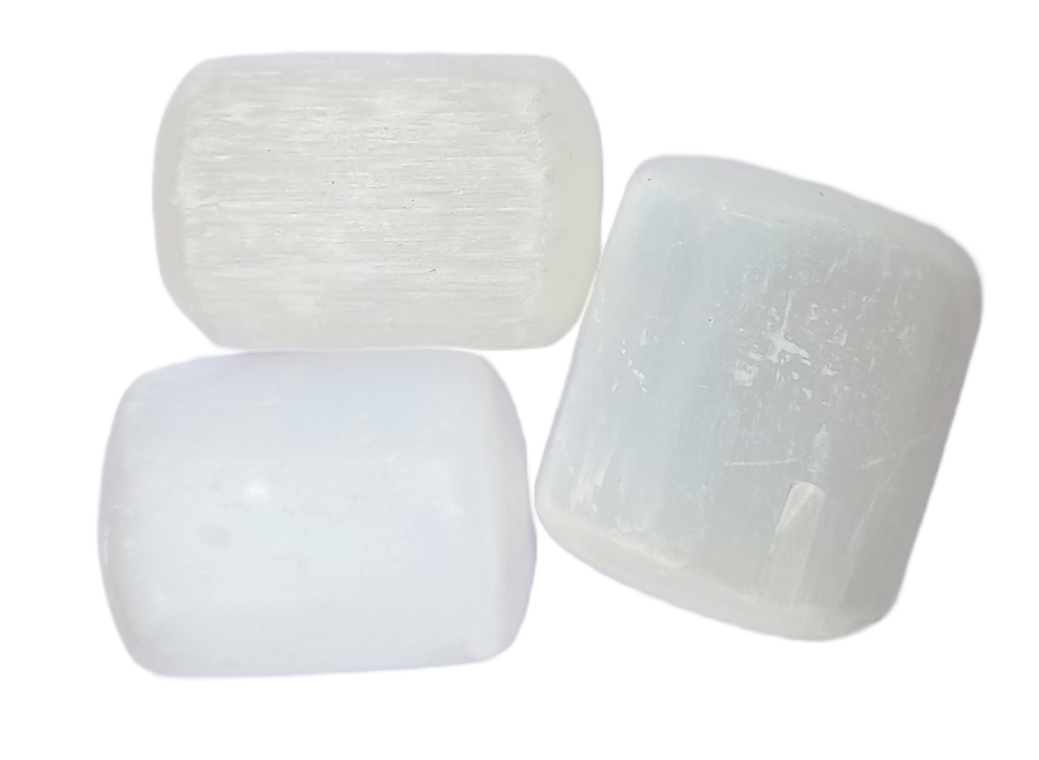 Selenite White tumble stone for healing and meditation (polished) brand : rocksmins