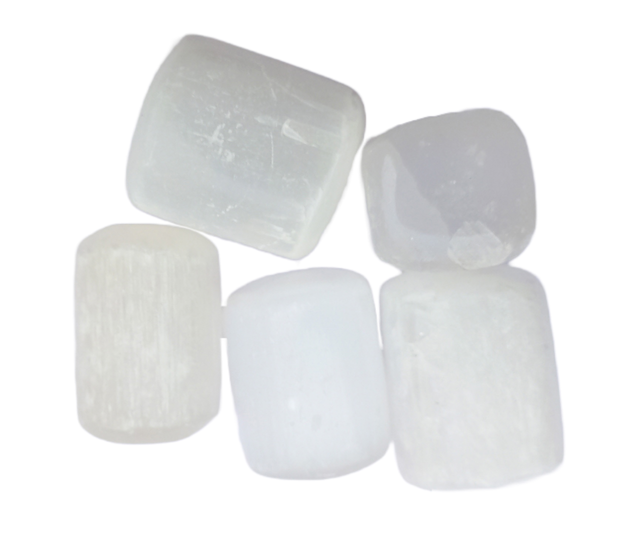 Selenite White tumble stone for healing and meditation (polished) brand : rocksmins