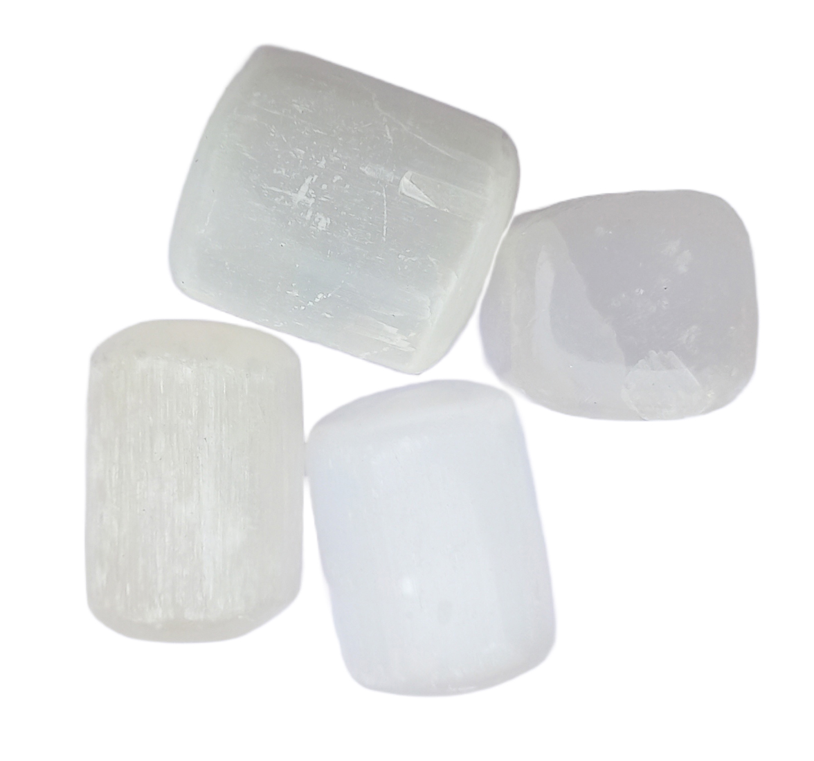 Selenite White tumble stone for healing and meditation (polished) brand : rocksmins