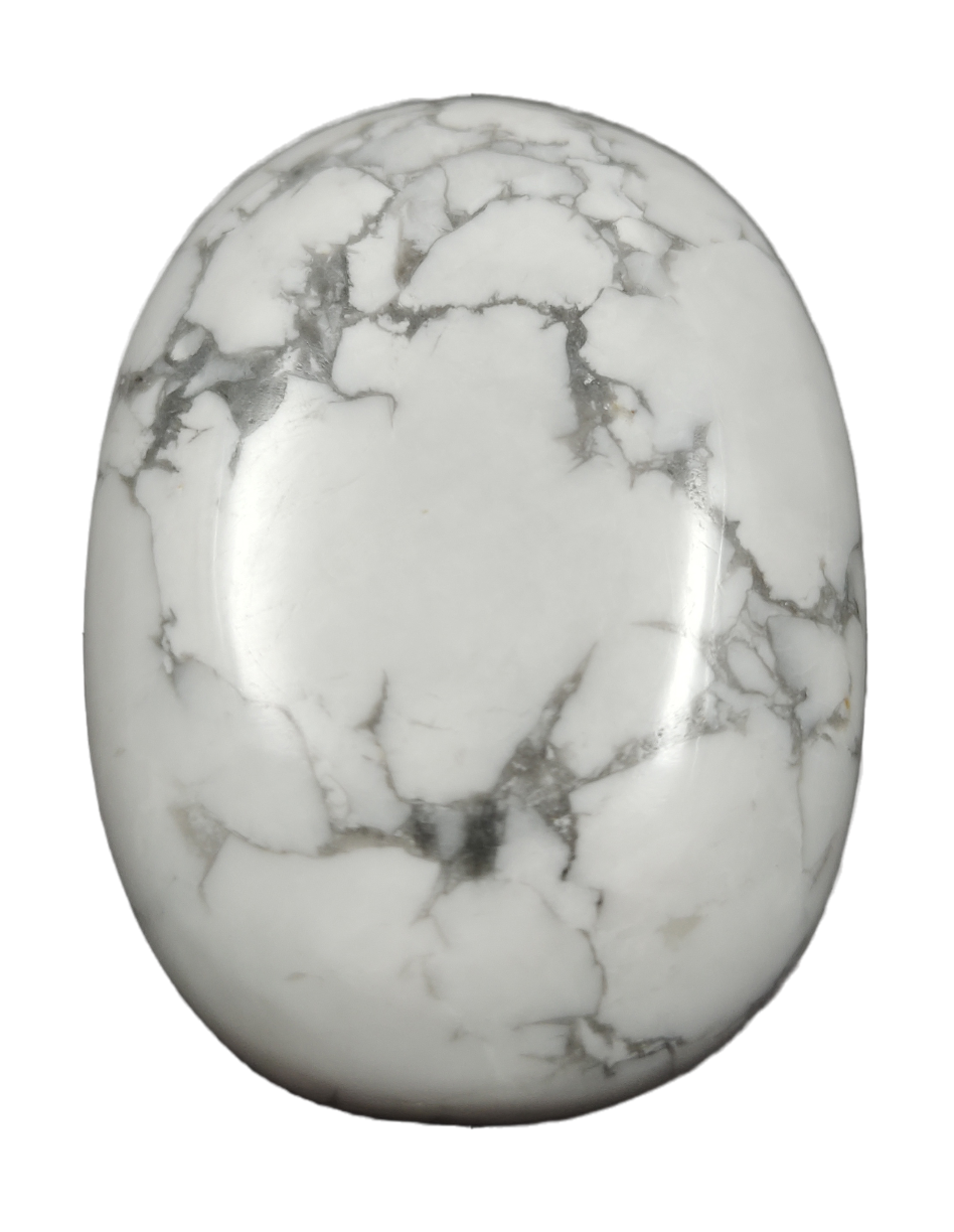 Howlite Palm Stone For Healing And Meditation (Polished) Brand : Rocksmins