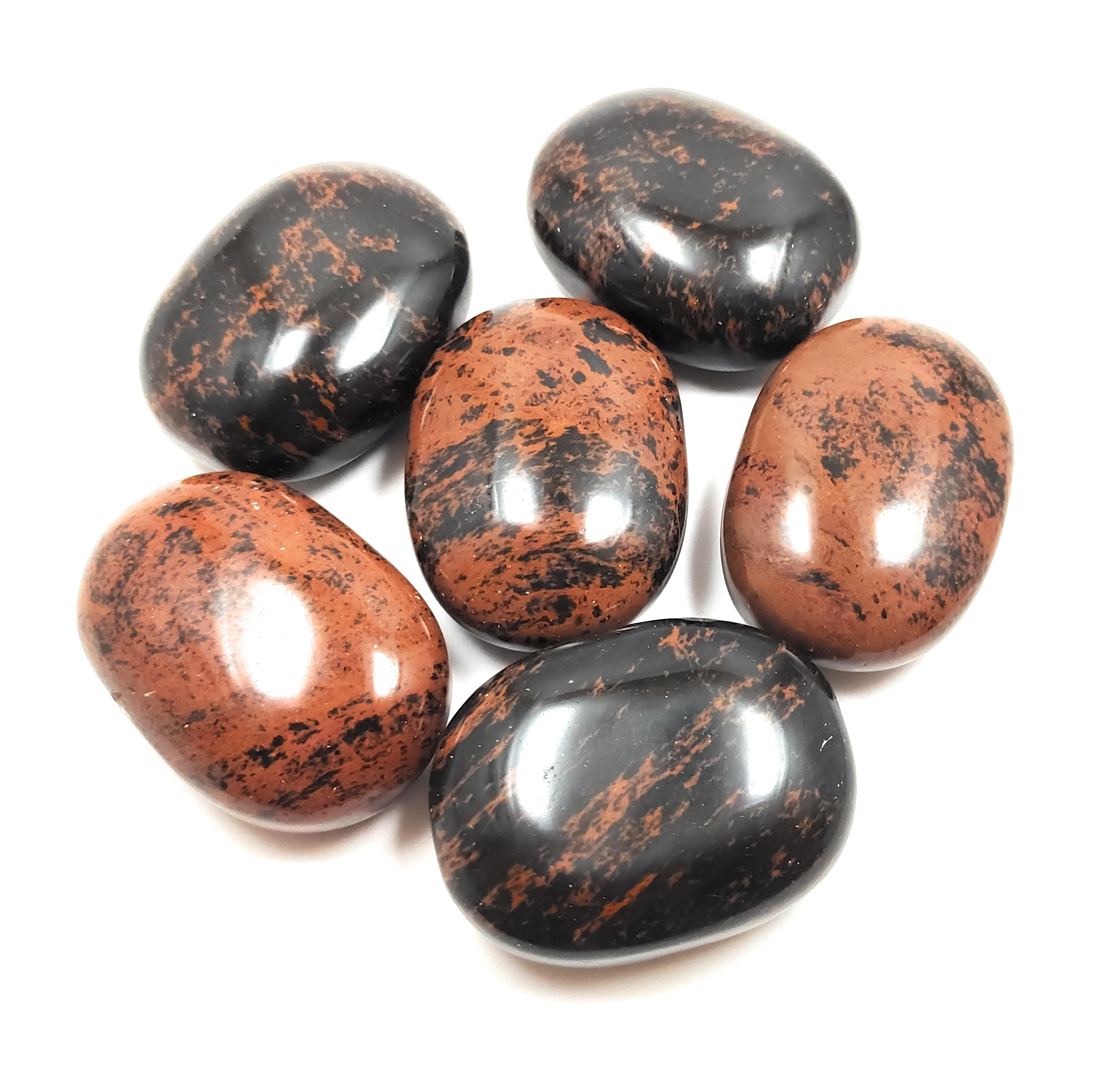 Mahagoni Obsidian Palm Stone For Healing And Meditation (Polished) Brand : Rocksmins