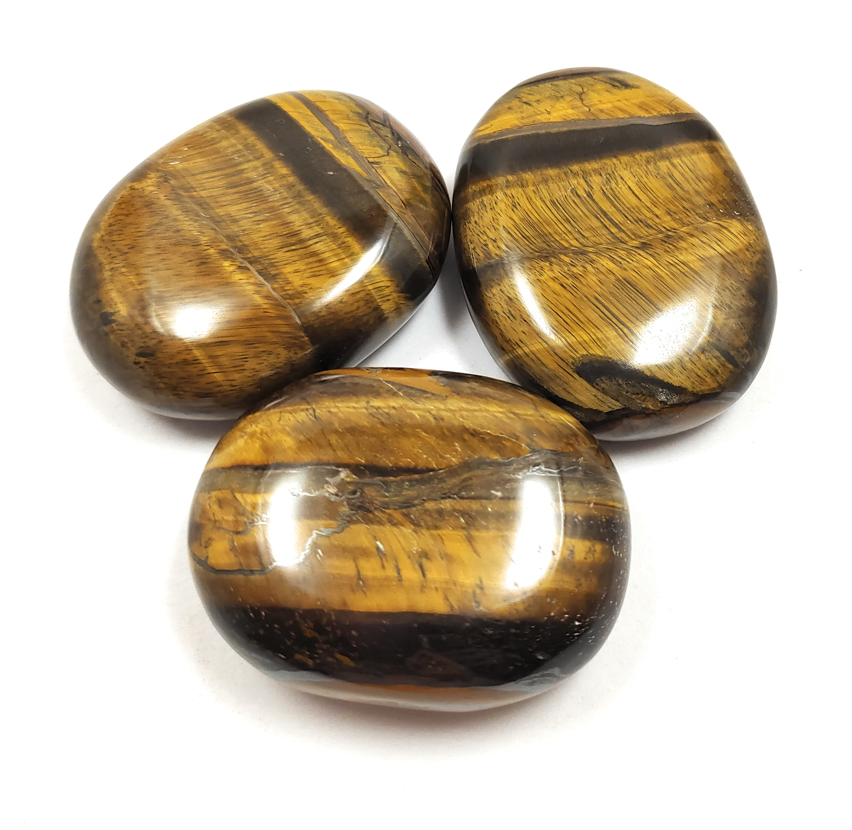Tiger Eye Palm Stone For Healing And Meditation (Polished) Brand : Rocksmins