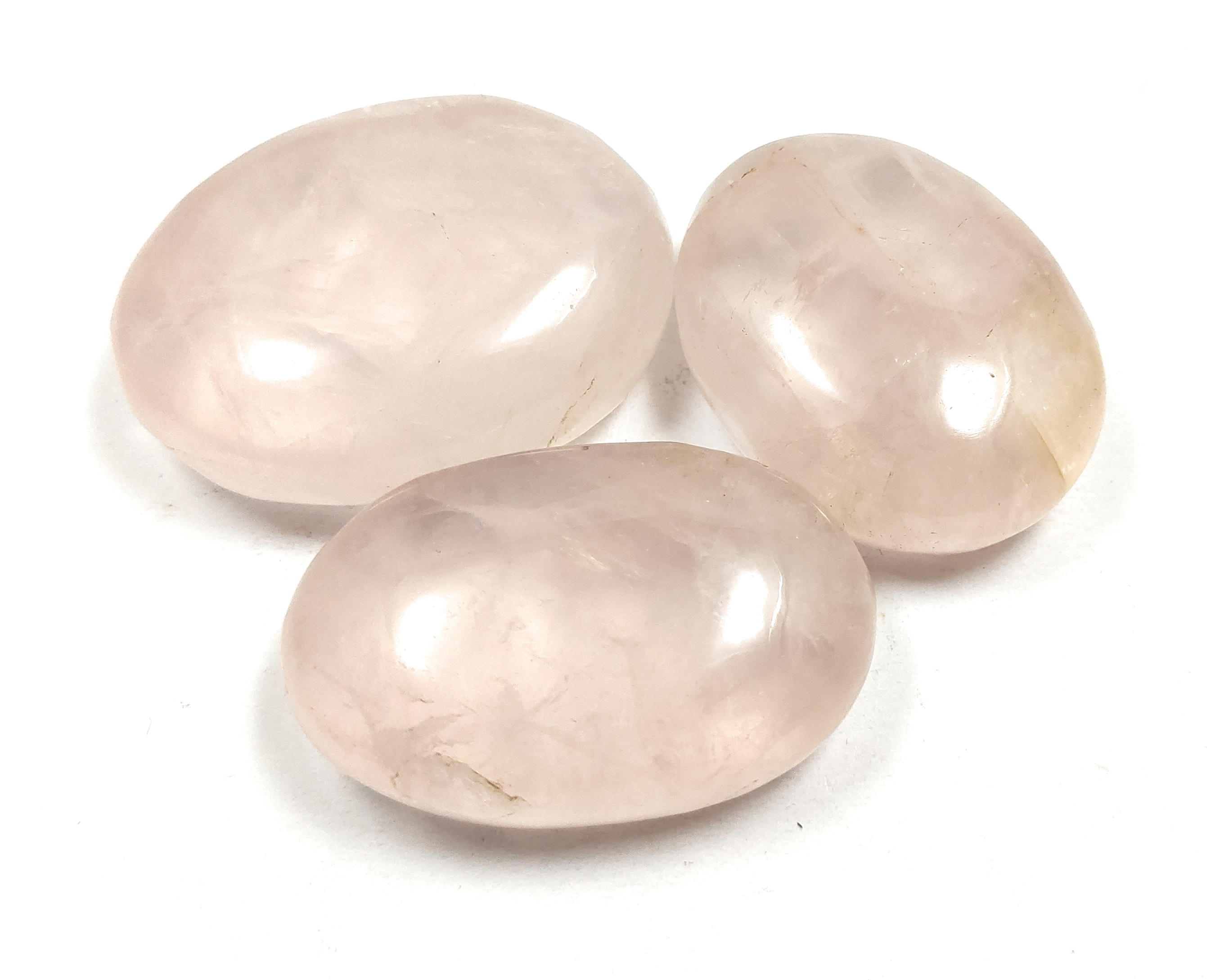 Rose Quartz Palm Stone For Healing And Meditation (Polished) Brand : Rocksmins