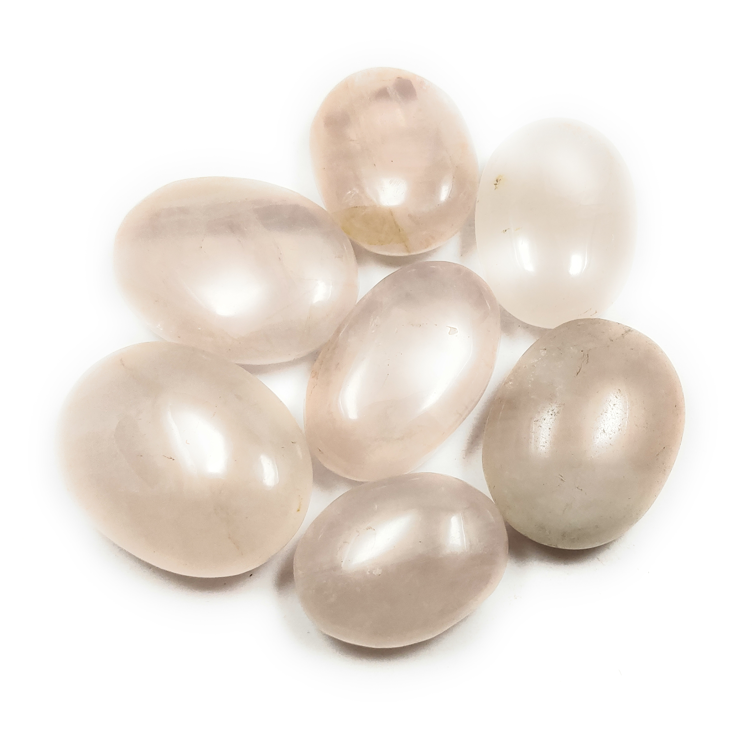 Rose Quartz Palm Stone For Healing And Meditation (Polished) Brand : Rocksmins