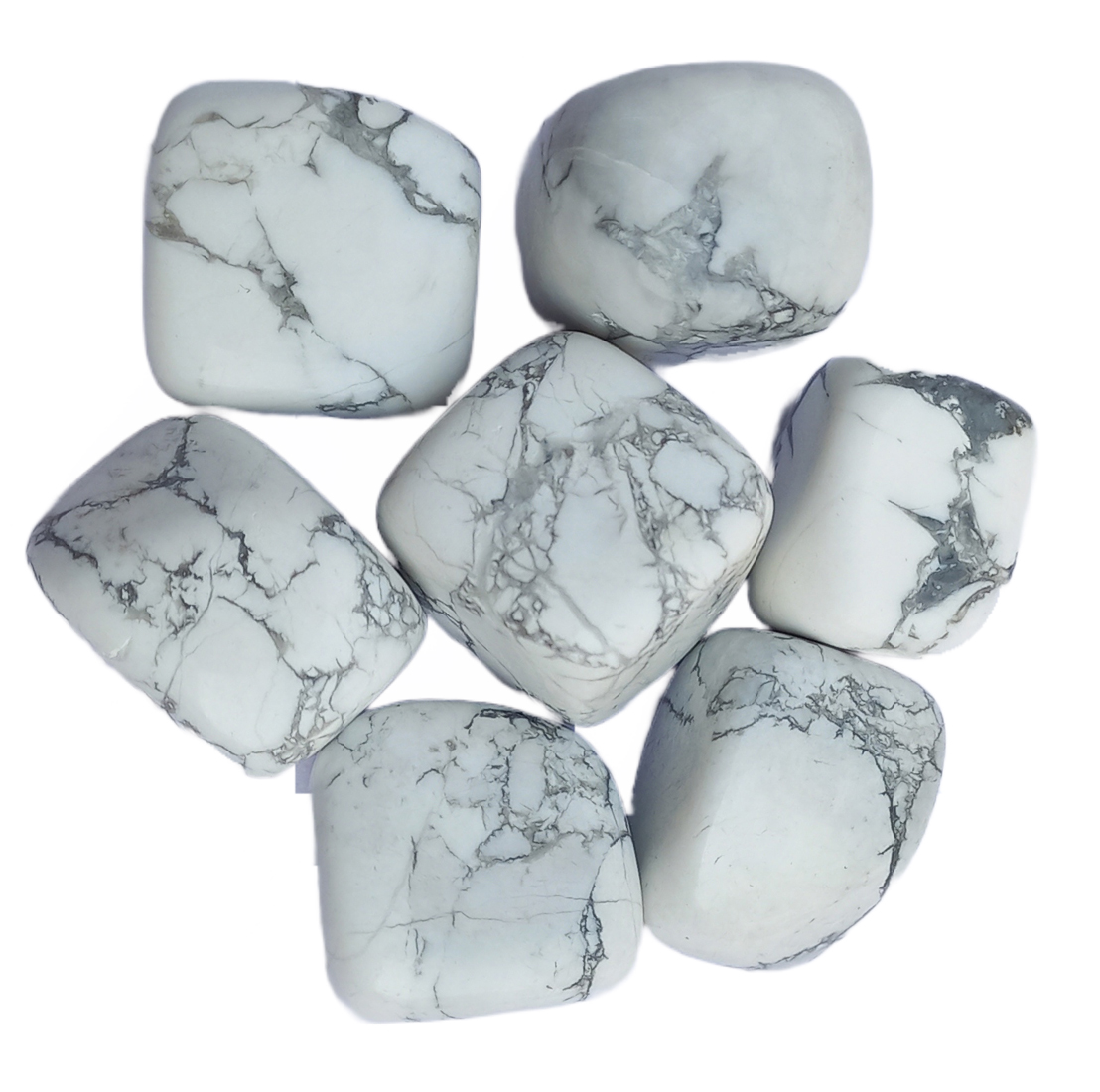 Howlite Palm Stone For Healing And Meditation (Polished) Brand : Rocksmins