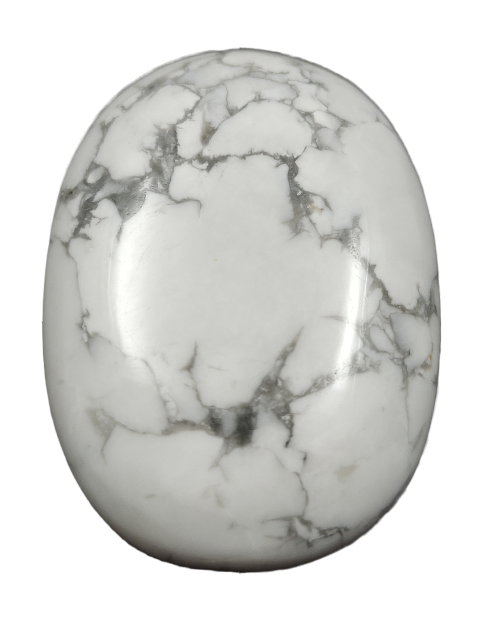 Howlite Palm Stone For Healing And Meditation (Polished) Brand : Rocksmins