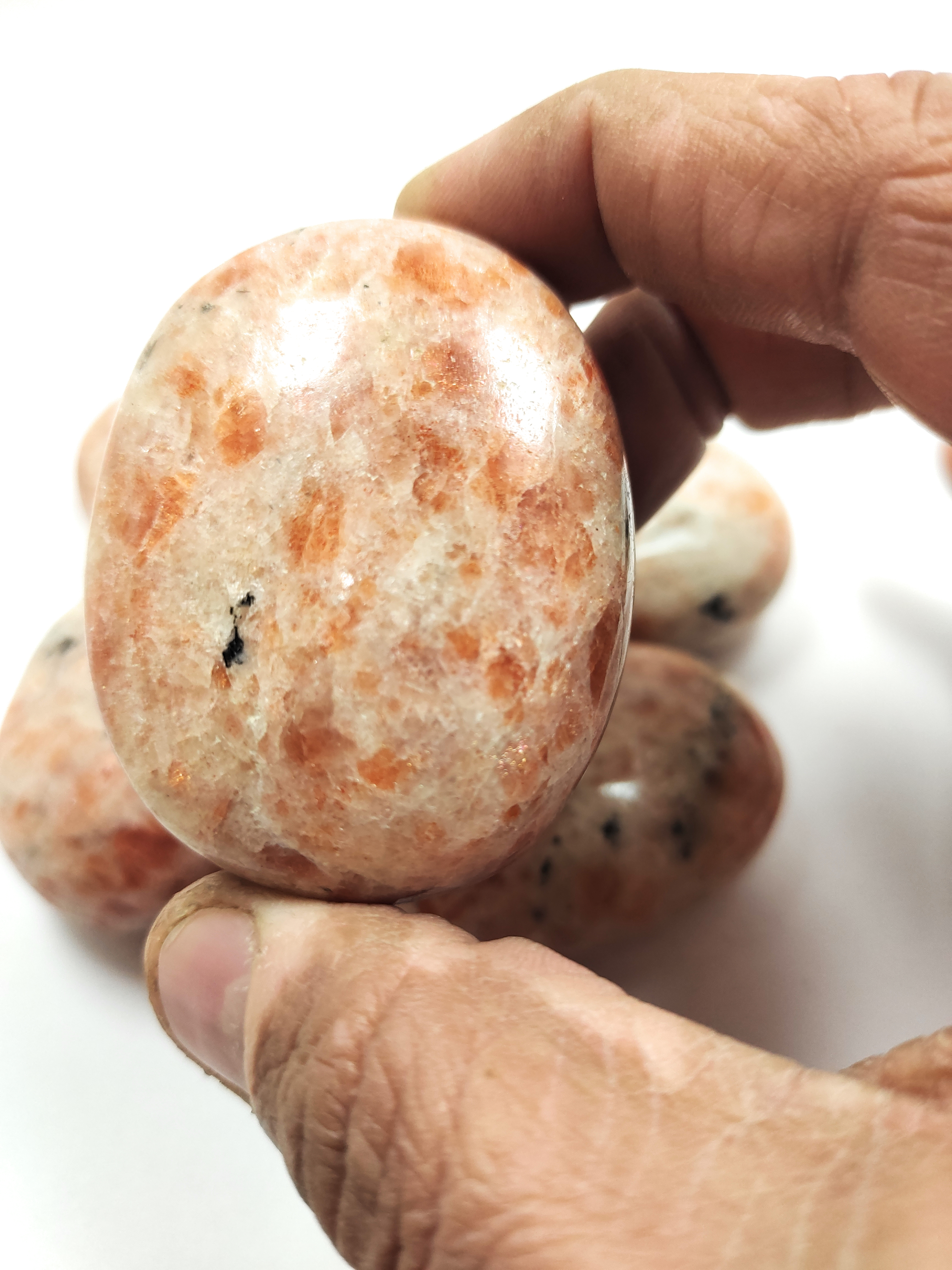 Sunstone Palm Stone For Healing And Meditation (Polished) Brand : Rocksmins