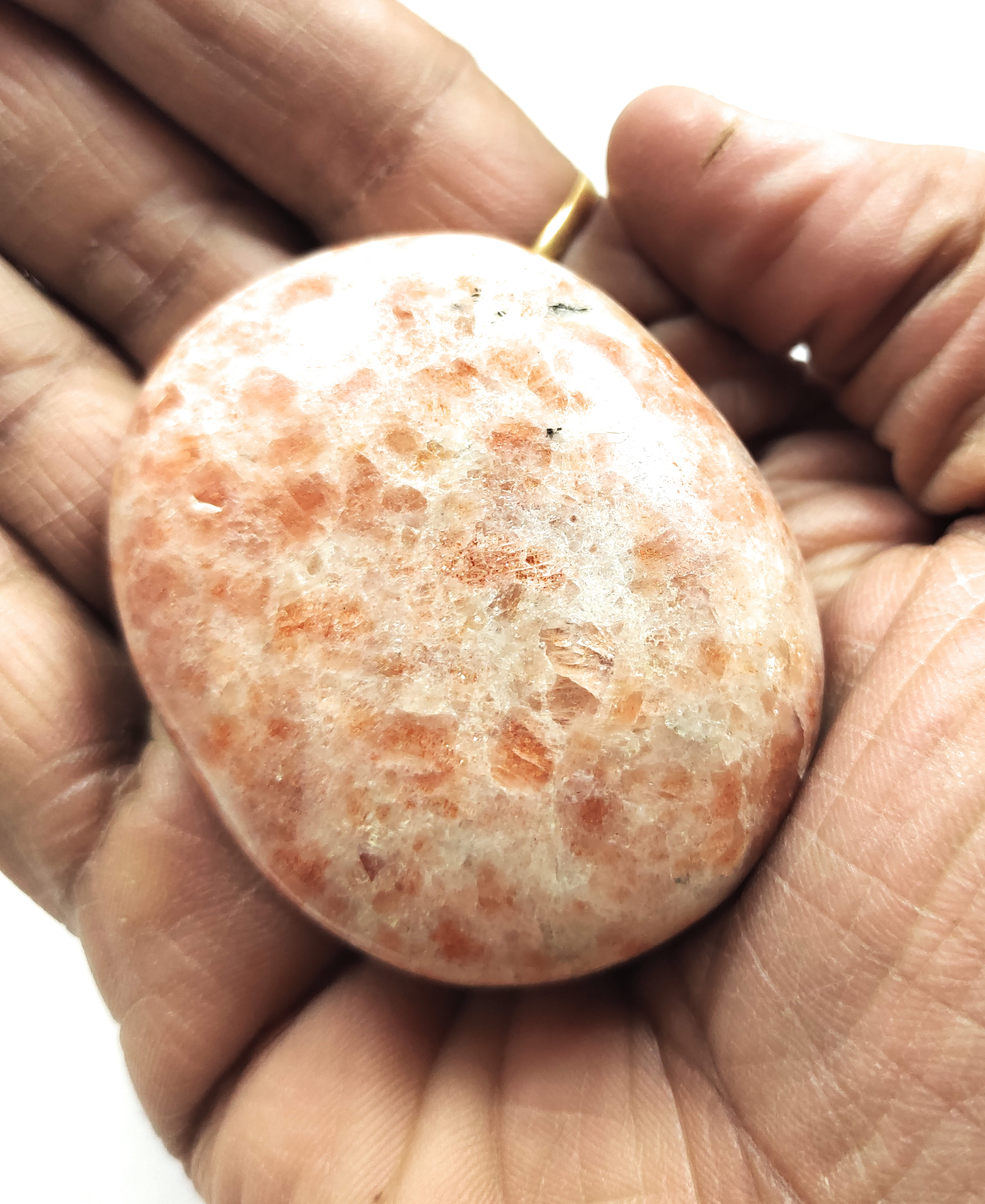 Sunstone Palm Stone For Healing And Meditation (Polished) Brand : Rocksmins
