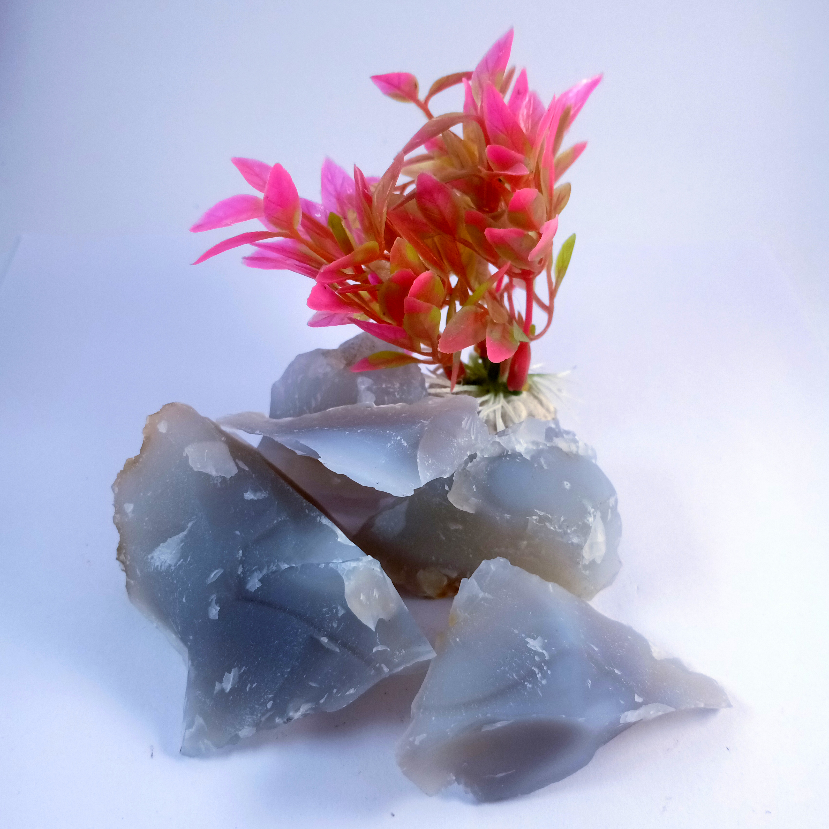 Chalcedony  Natural Rough Stone 100gm+ For Reiki, Healing Aura Cleaning, Tumbling, Vastu, Meditation, Gardening, Decoration & Remove Negative Energy (Raw)   Brand : Rocksmins