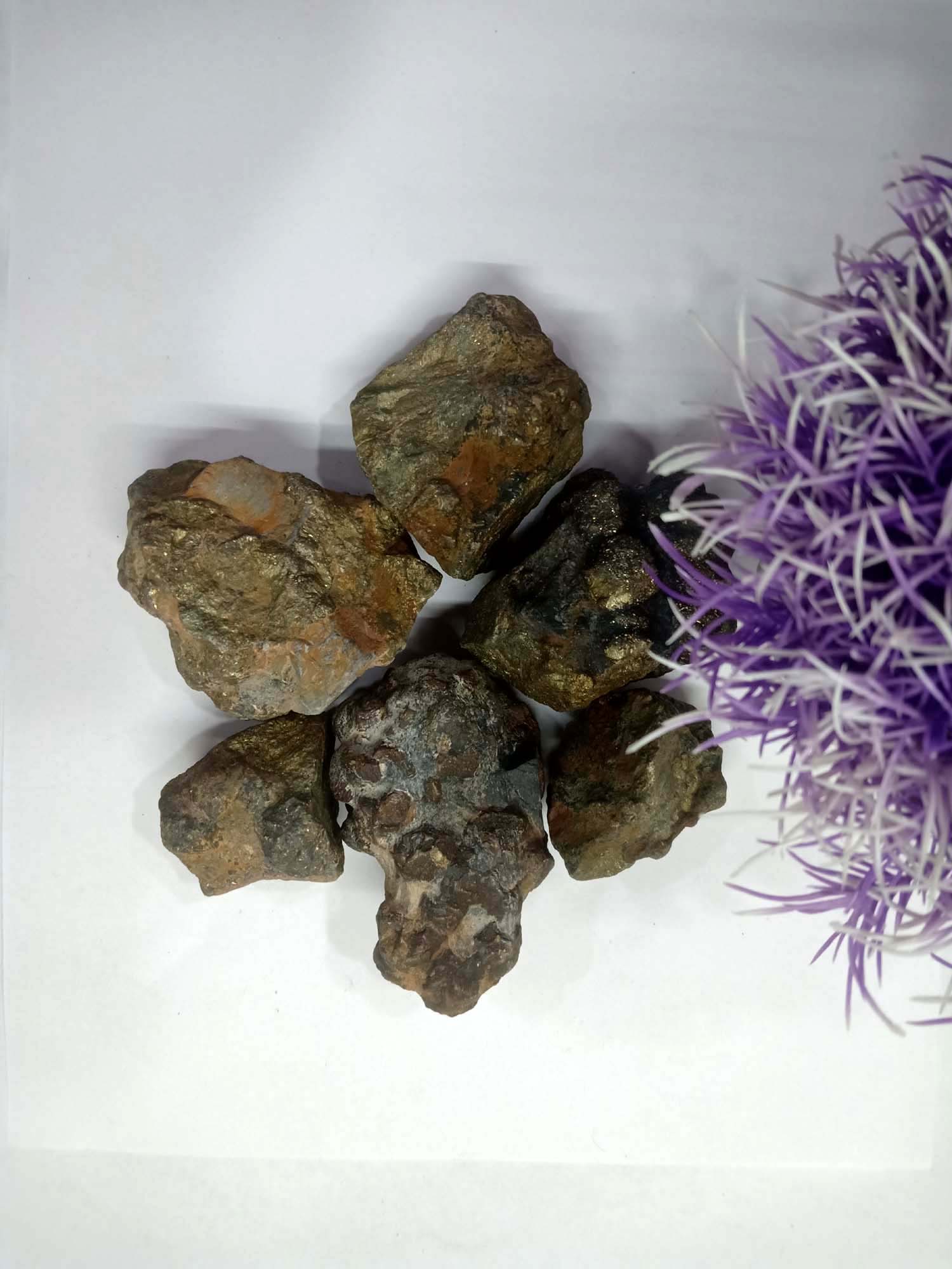Pyrite Natural Rough Stone 100gm+ For Reiki, Healing Aura Cleaning, Tumbling, Vastu, Meditation, Gardening, Decoration & Remove Negative Energy (Raw)   Brand : Rocksmins