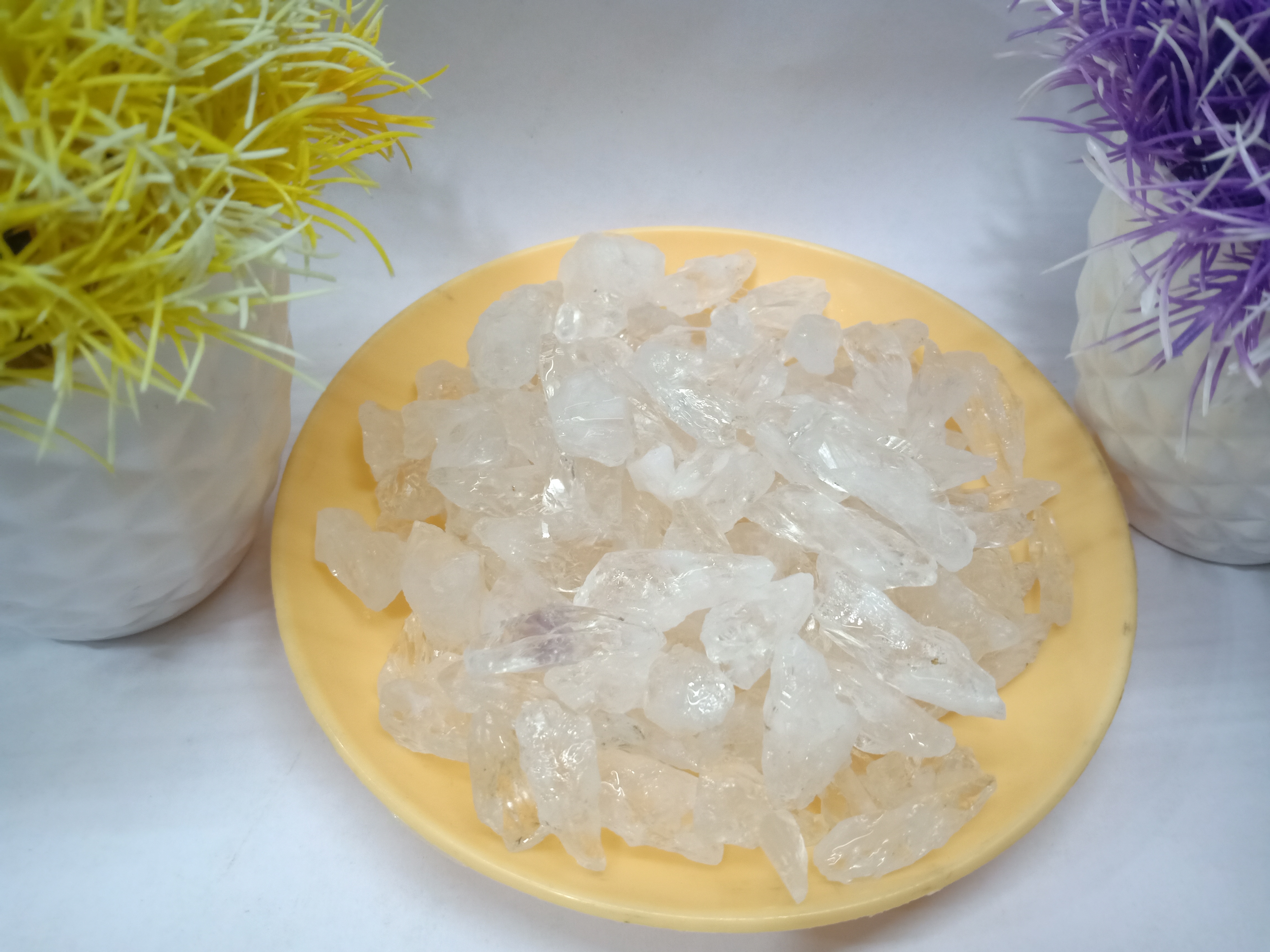 Quartz Crystal Pencil Small Natural Rough Stone 100gm+ For Reiki, Healing Aura Cleaning, Tumbling, Vastu, Meditation, Gardening, Decoration & Remove Negative Energy (Raw)   Brand : Rocksmins