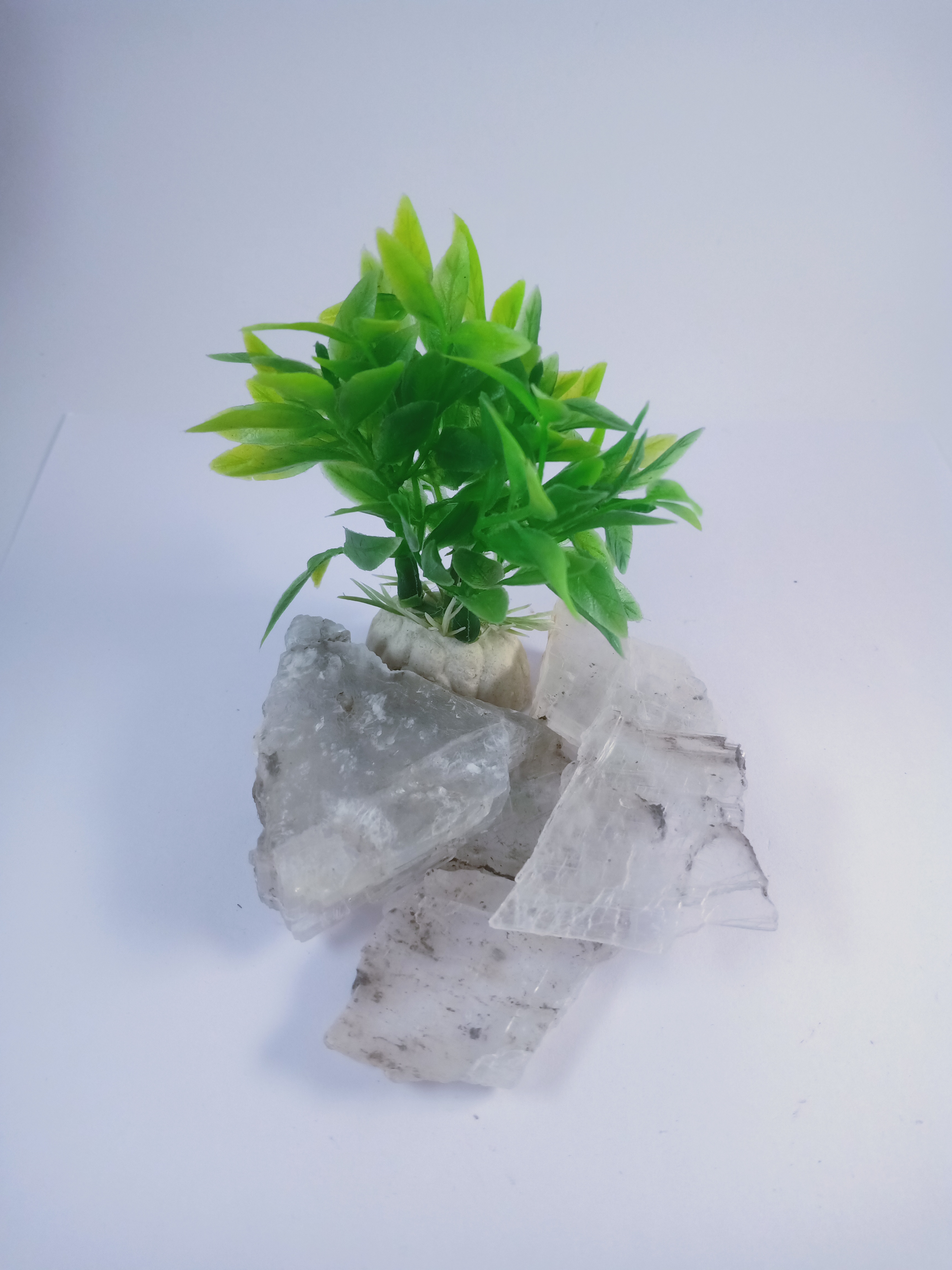 Selenite flat Natural Rough Stone 100gm+ For Reiki, Healing Aura Cleaning, Tumbling, Vastu, Meditation, Gardening, Decoration & Remove Negative Energy (Raw)   Brand : Rocksmins