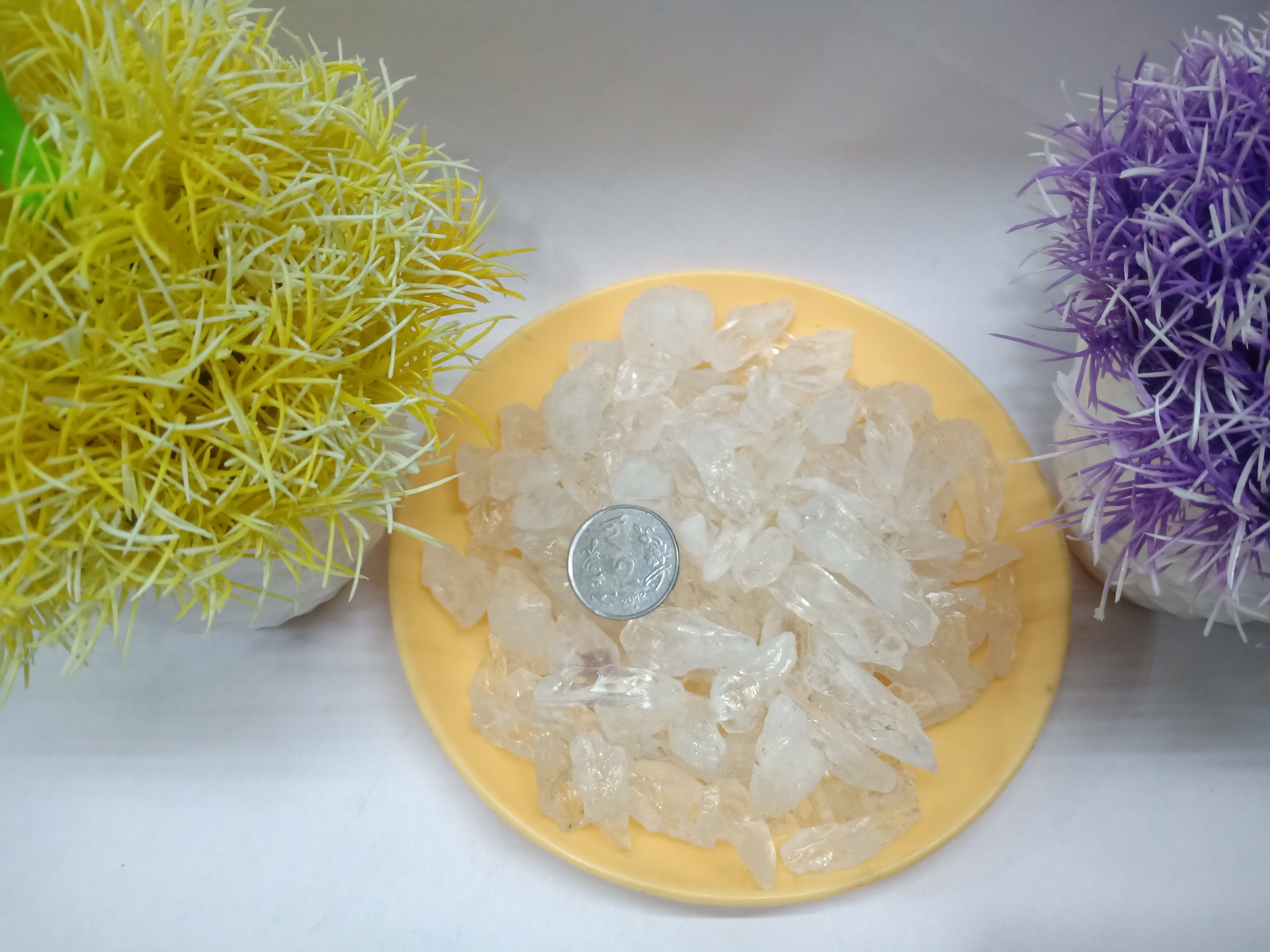 Quartz Crystal Pencil Small Natural Rough Stone 100gm+ For Reiki, Healing Aura Cleaning, Tumbling, Vastu, Meditation, Gardening, Decoration & Remove Negative Energy (Raw)   Brand : Rocksmins