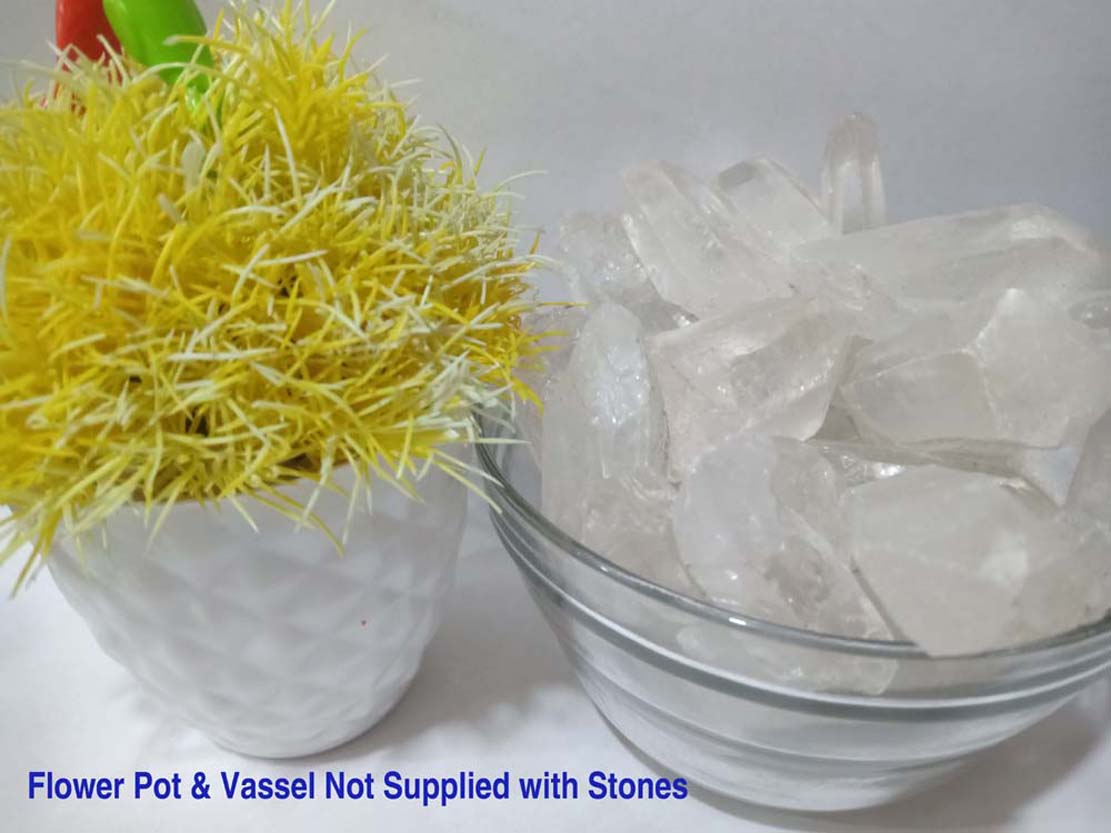 Quartz Crystal Pencil Natural Rough Stone 100gm+ For Reiki, Healing Aura Cleaning, Tumbling, Vastu, Meditation, Gardening, Decoration & Remove Negative Energy (Raw)   Brand : Rocksmins