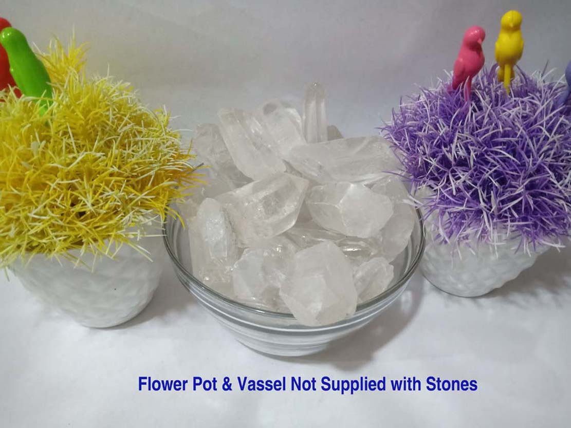 Quartz Crystal Pencil Natural Rough Stone 100gm+ For Reiki, Healing Aura Cleaning, Tumbling, Vastu, Meditation, Gardening, Decoration & Remove Negative Energy (Raw)   Brand : Rocksmins
