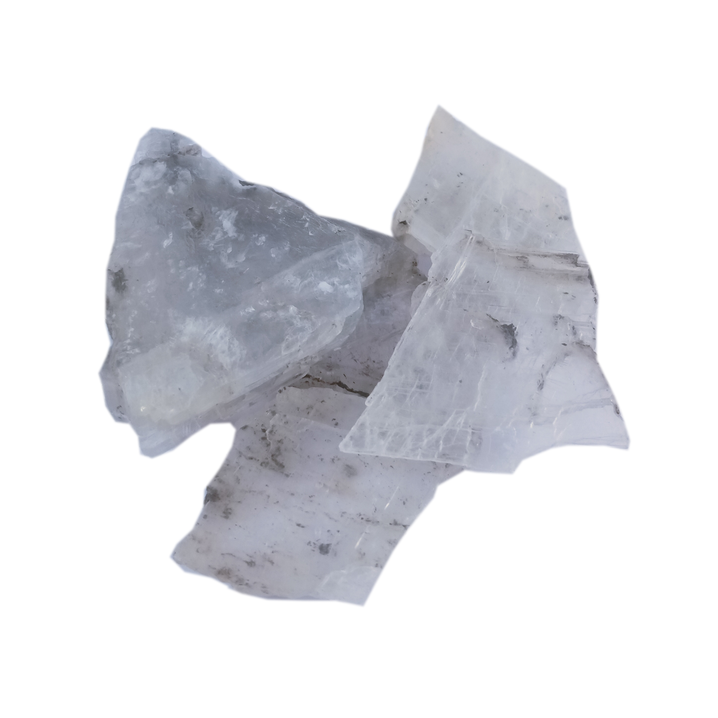 Selenite flat Natural Rough Stone 100gm+ For Reiki, Healing Aura Cleaning, Tumbling, Vastu, Meditation, Gardening, Decoration & Remove Negative Energy (Raw)   Brand : Rocksmins