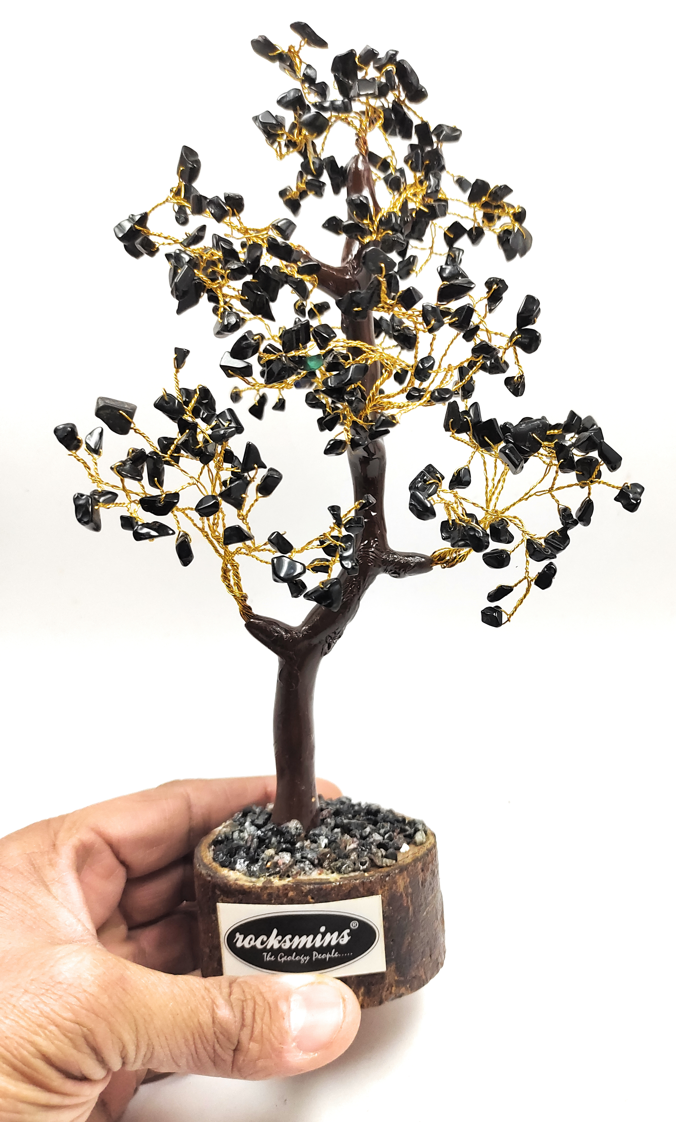 Tourmaline Black Crystal Stone 300 Beads Money Tree Bonsai Original Natural Gemstone for Vastu Healing Purpose Good Luck Wealth Room Decor Brand : Rocksmins