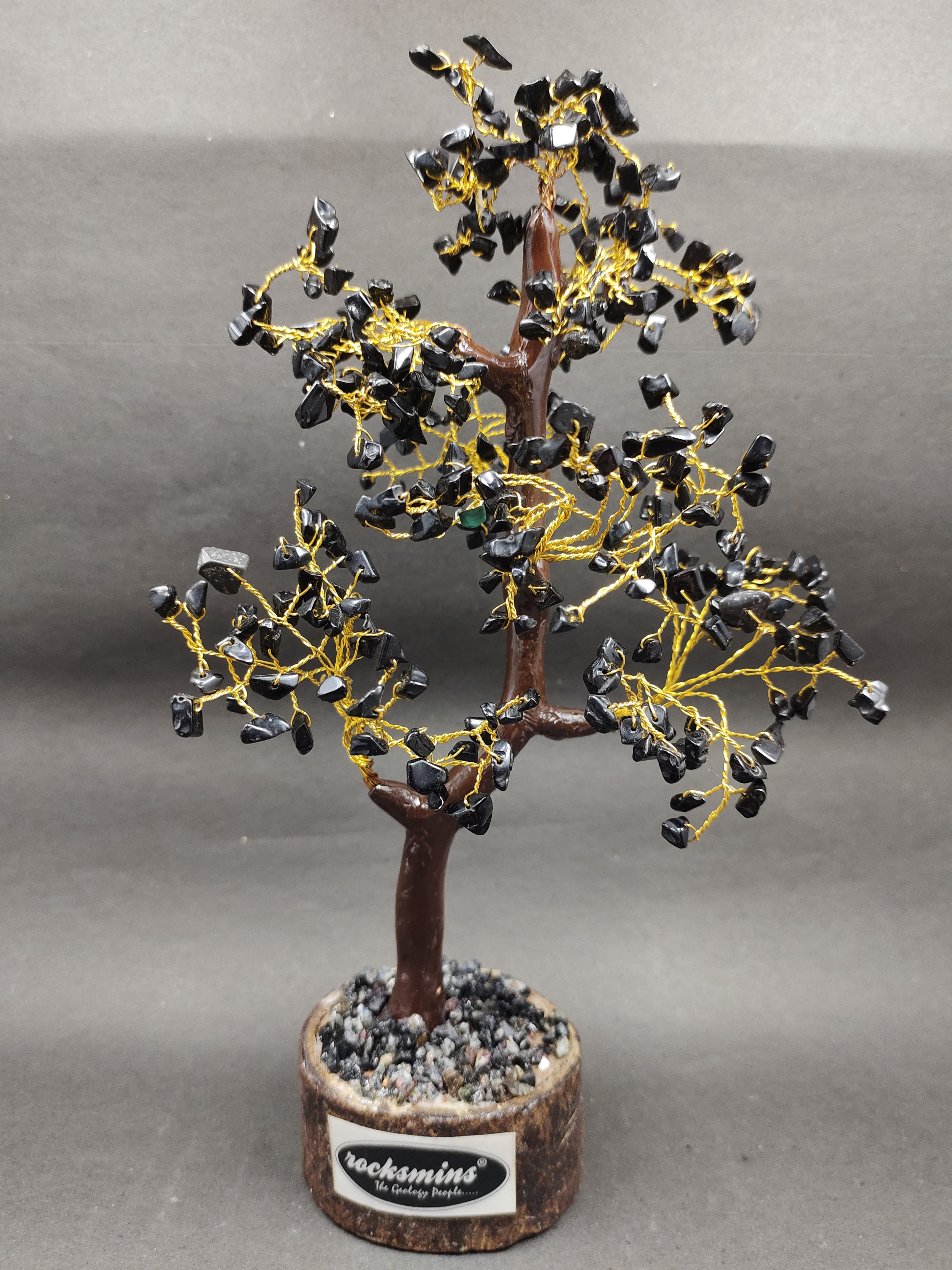 Tourmaline Black Crystal Stone 300 Beads Money Tree Bonsai Original Natural Gemstone for Vastu Healing Purpose Good Luck Wealth Room Decor Brand : Rocksmins