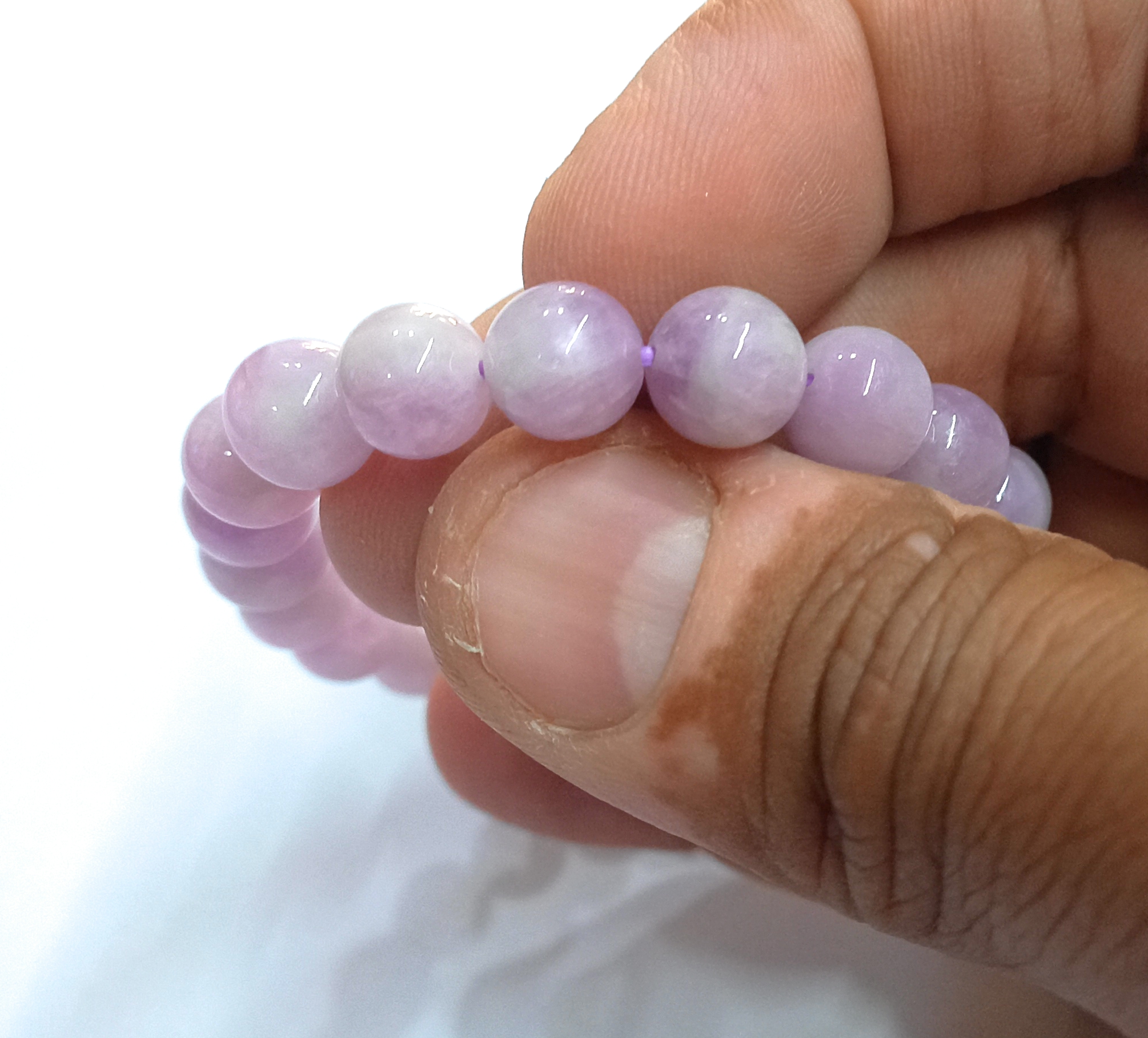 Kunzite Pink Bracelet Natural Original Crystal Certified Real Stone Stylish for Men Women Boy Girl Unisex 8mm Beads Stretchable Brand : Rocksmins