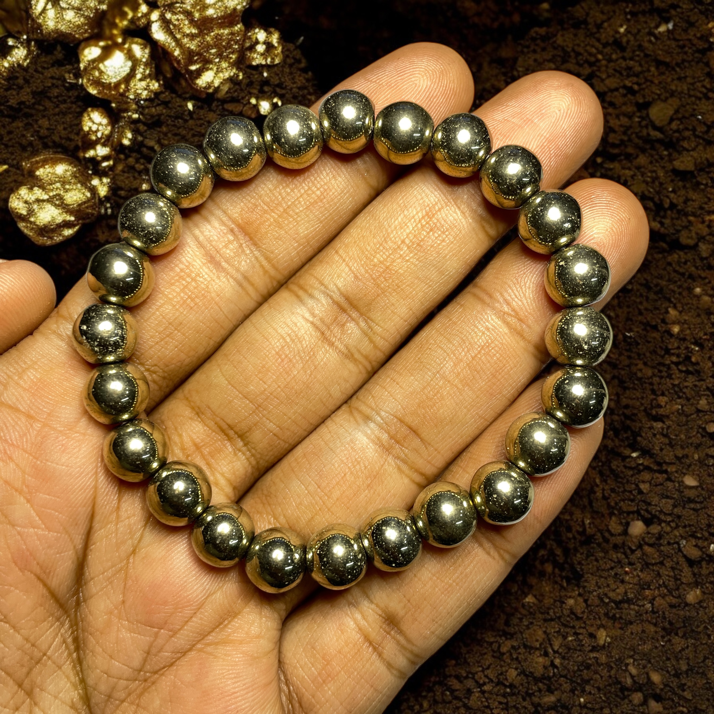 hematite-pyrite-bracelet-natural-original-crystal-certified-real-stone-stylish-for-men-women-boy-girl-unisex-8mm-beads-stretchable-brand--rocksmins