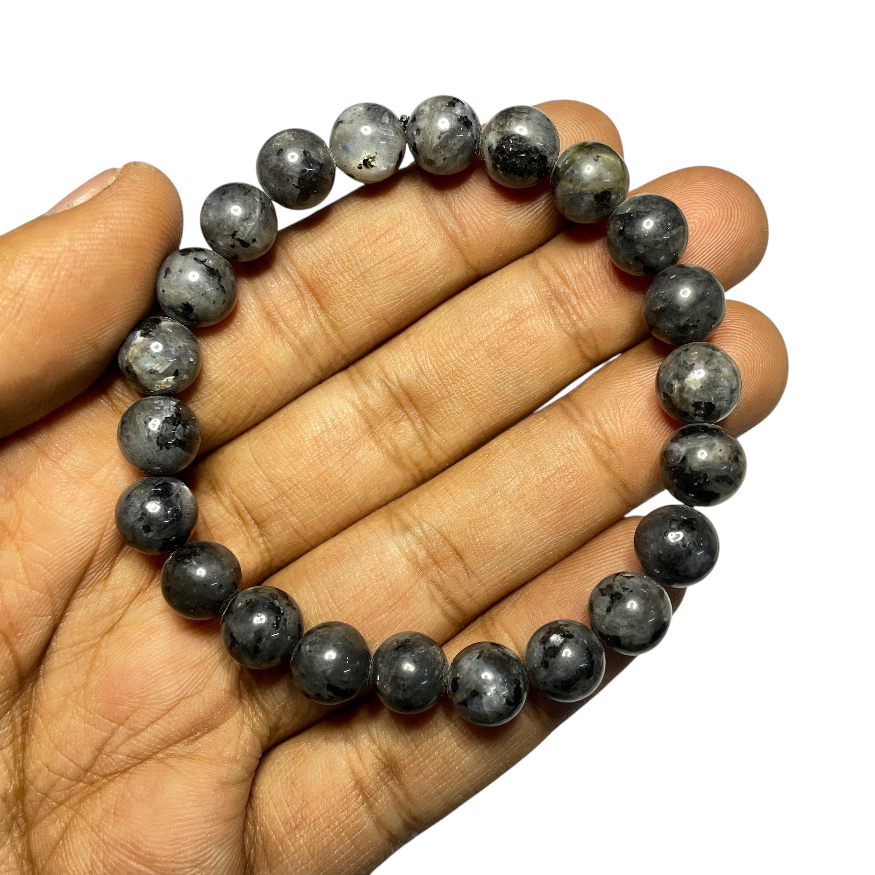 Larvekite Bracelet Natural Original Crystal Certified Real Stone Stylish for Men Women Boy Girl Unisex 8mm Beads Stretchable Brand : Rocksmins