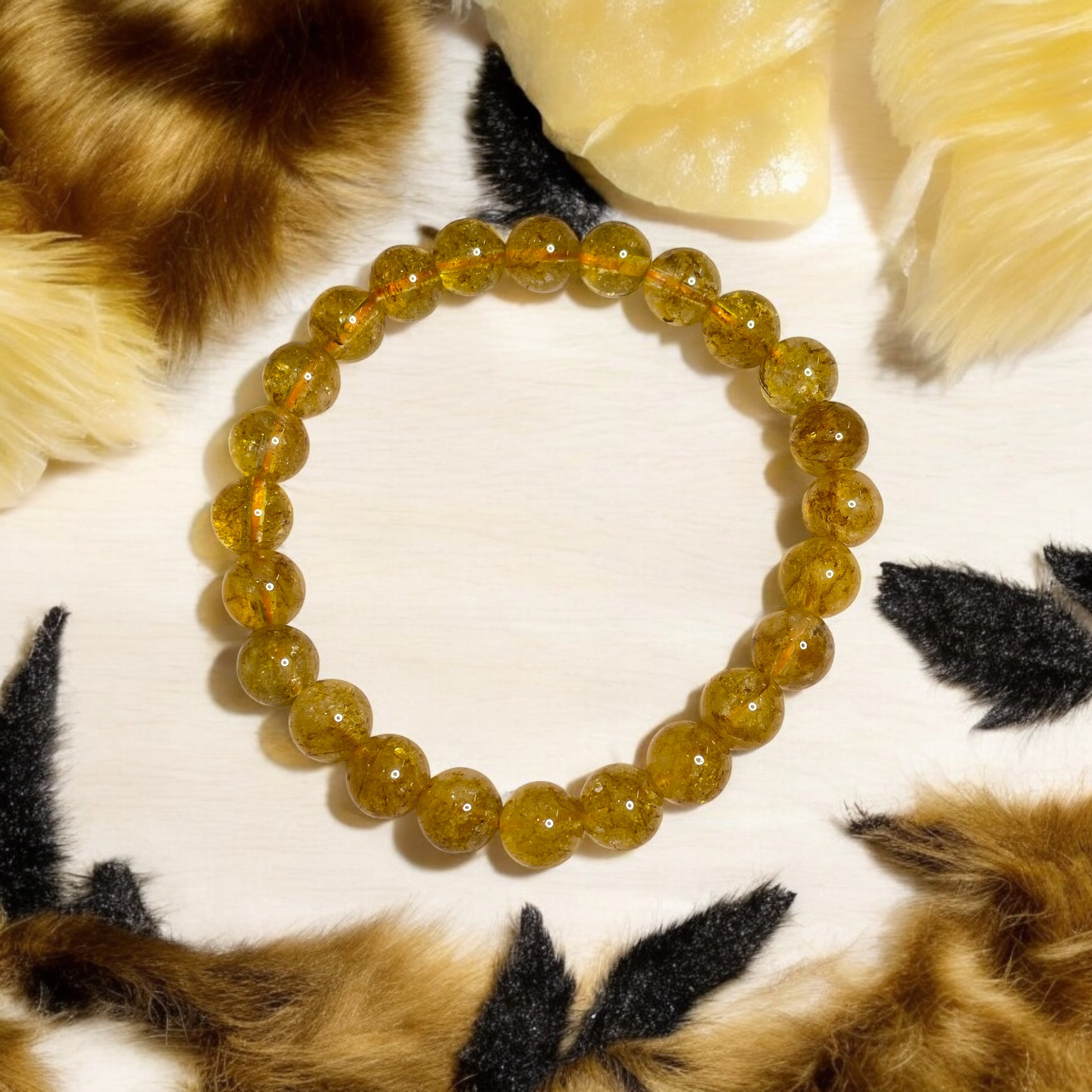 Citrine Bracelet Original Crystal Certified Real Stone Stylish for Men Women Boy Girl Unisex 8mm Beads Stretchable