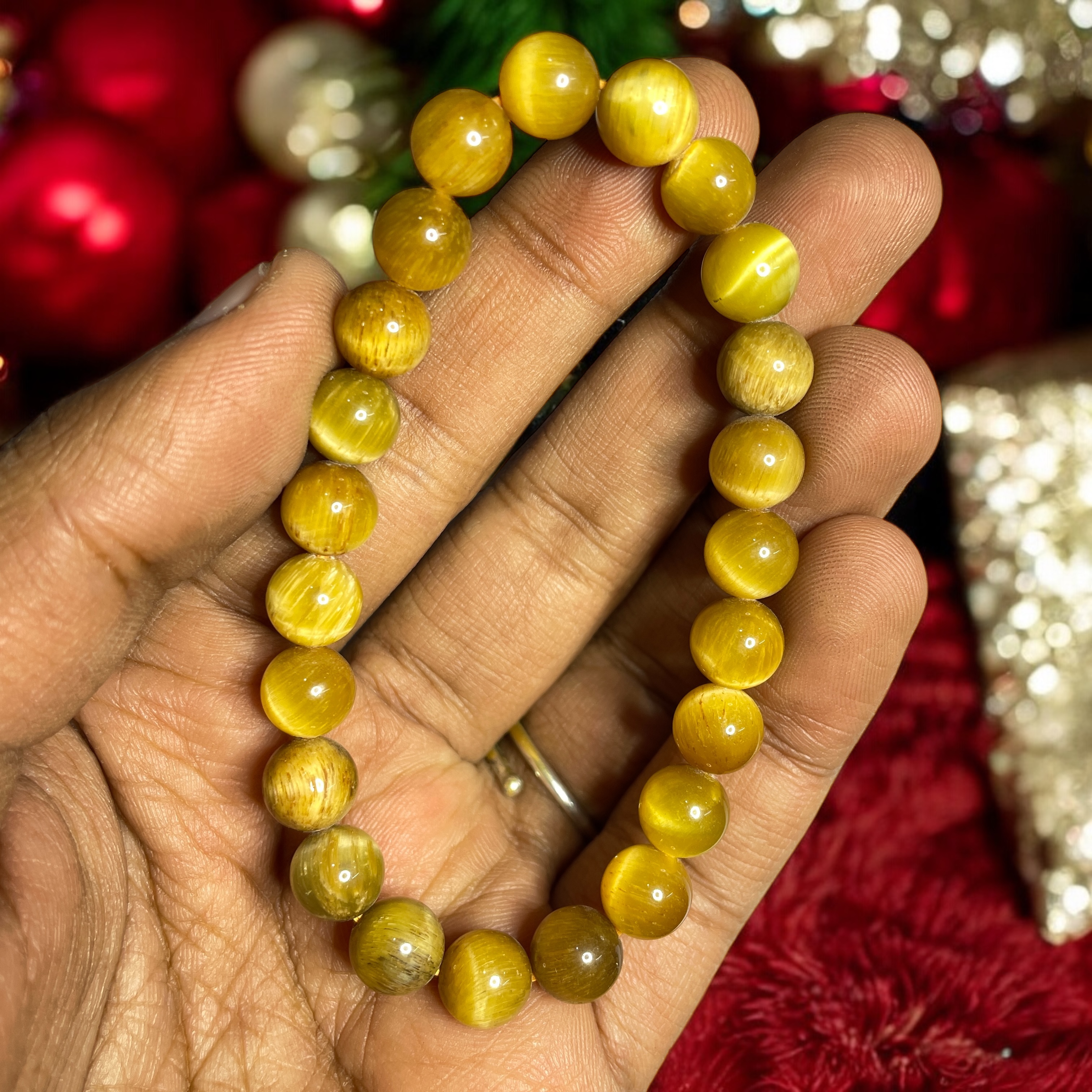 cats-eye-yellow-bracelet-natural-original-crystal-certified-real-stone-stylish-for-men-women-boy-girl-unisex-8mm-beads-stretchable