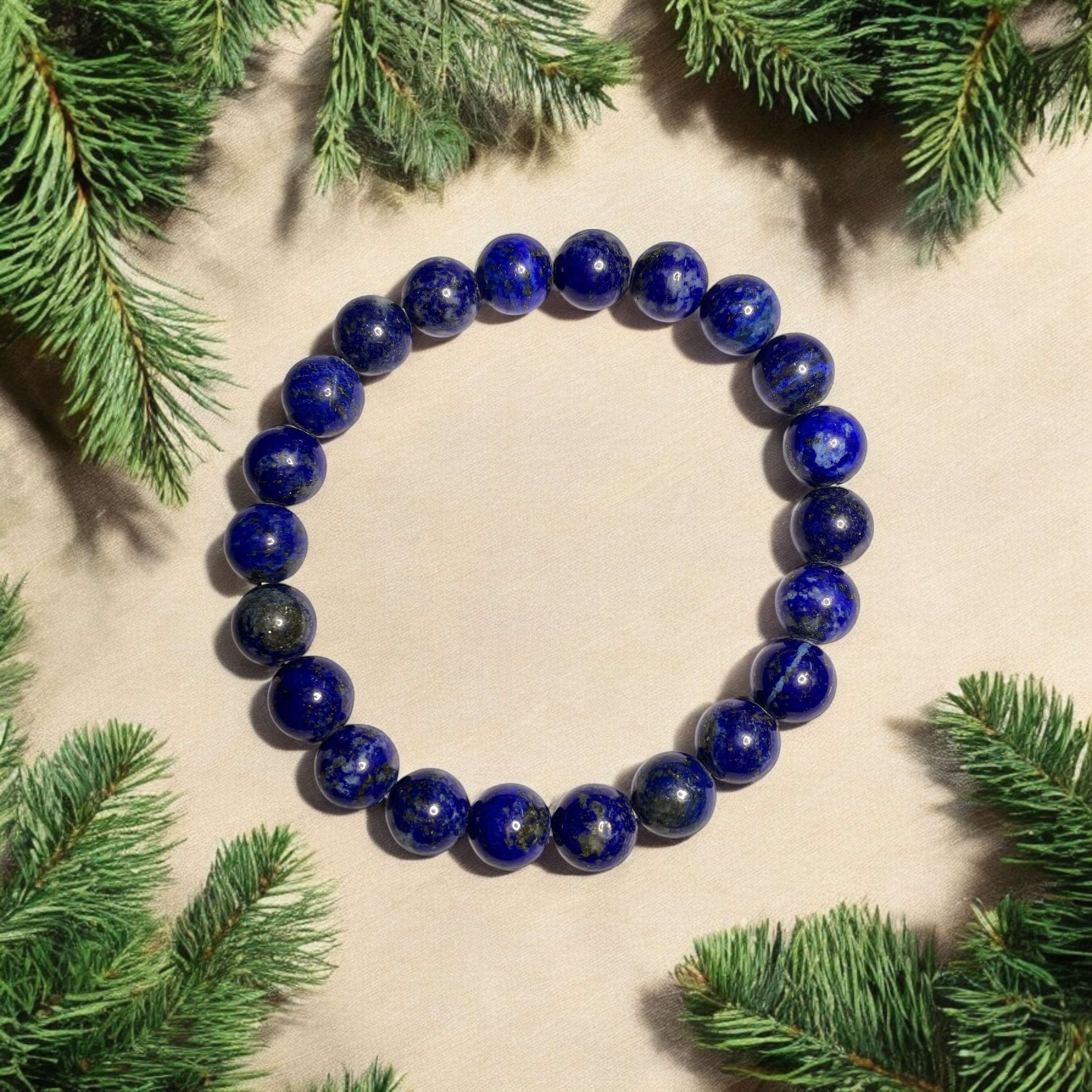 Lapis Lazuli AAA Bracelet Natural Original Crystal Certified Real Stone Stylish for Men Women Boy Girl Unisex 8mm Beads Stretchable Brand : Rocksmins