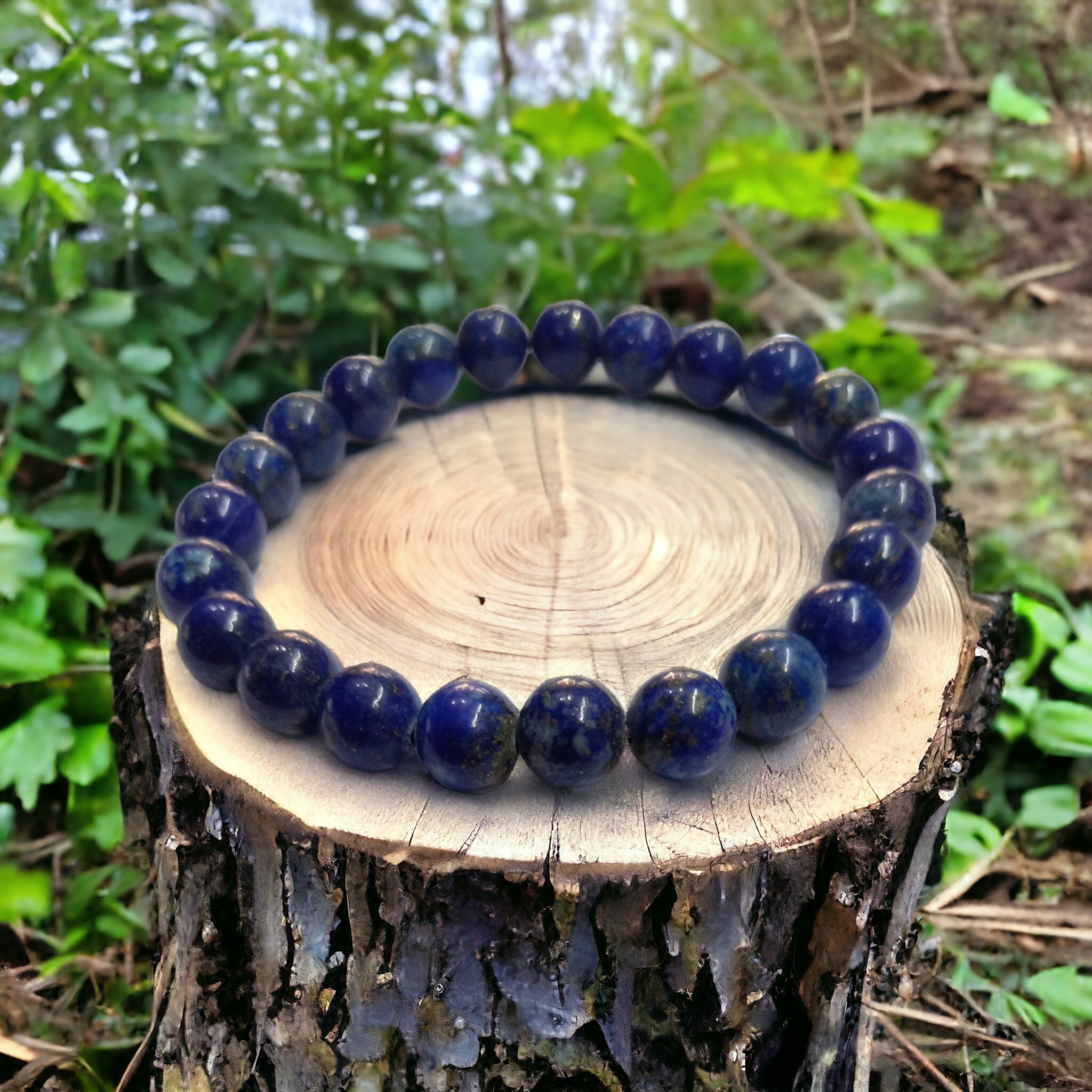 Lapis Lazuli Bracelet Natural Original Crystal Certified Real Stone Stylish for Men Women Boy Girl Unisex 8mm Beads Stretchable Brand : Rocksmins