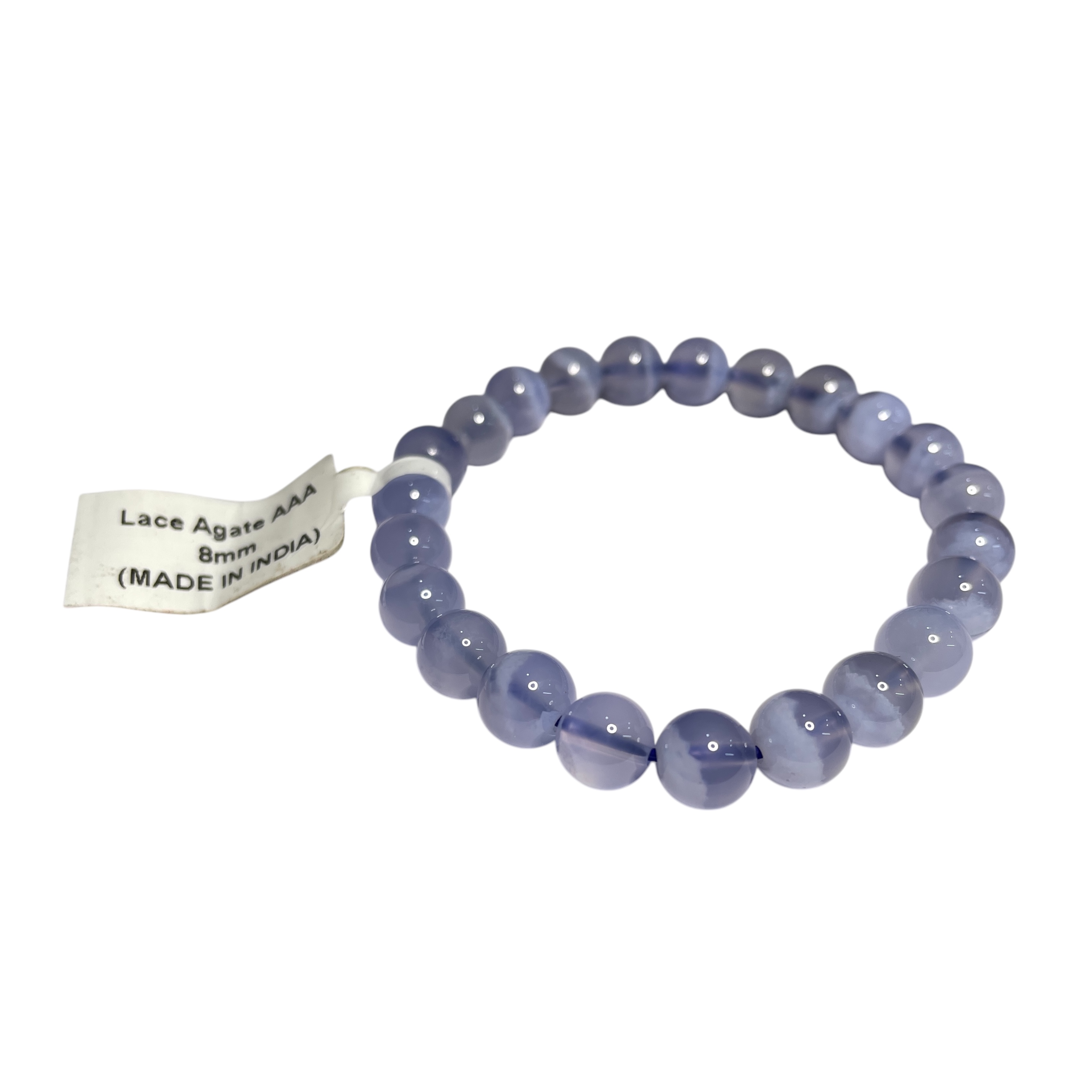 Lace Agate Blue AAA Bracelet Natural Original Crystal Certified Real Stone Stylish for Men Women Boy Girl Unisex 8mm Beads Stretchable Brand : Rocksmins