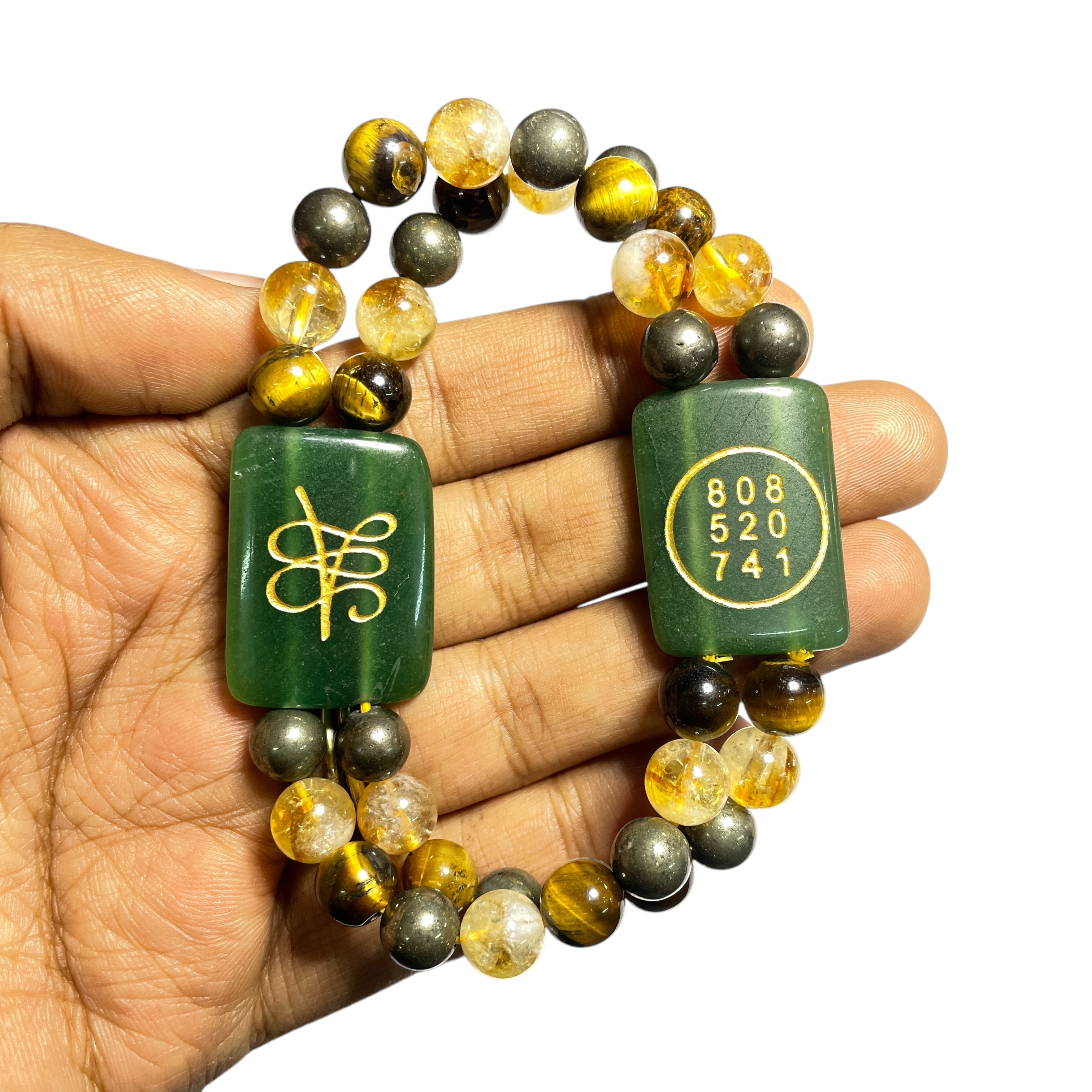 Money Magnet Double Layer (Zibu Bracelet) 1-D Remedies & Intentions Bracelet Natural Made With Original Crystal Stone for Men Women Boy Girl Unisex 8mm Beads Stretchable Brand :- Rocksmins