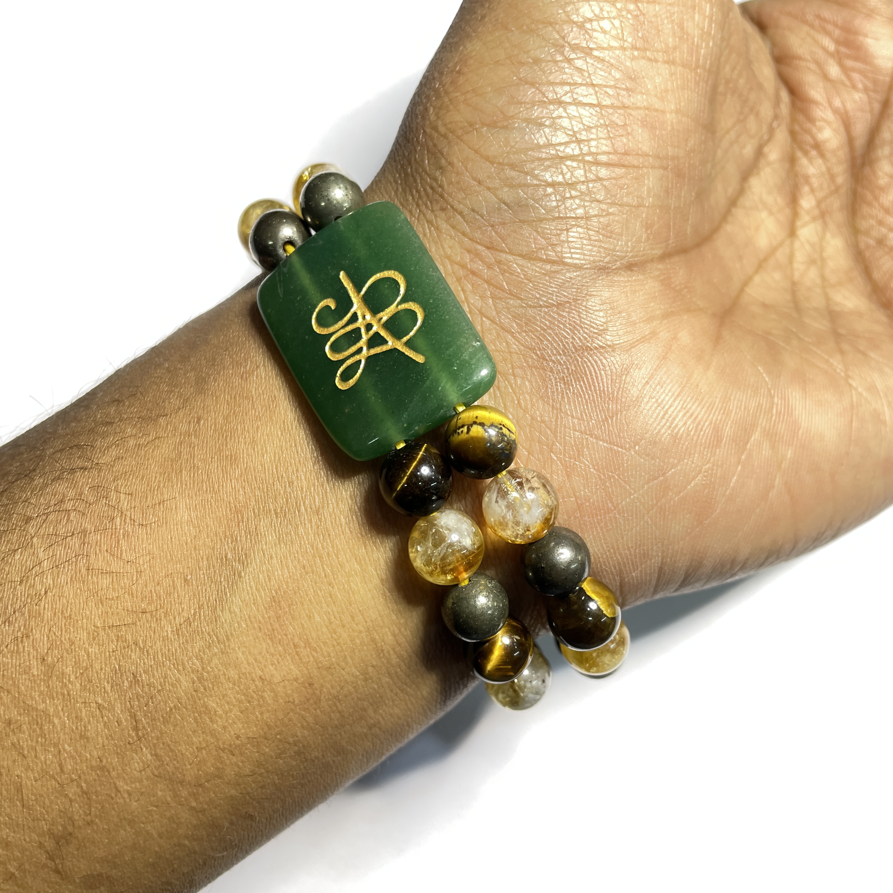 Money Magnet Double Layer (Zibu Bracelet) 1-D Remedies & Intentions Bracelet Natural Made With Original Crystal Stone for Men Women Boy Girl Unisex 8mm Beads Stretchable Brand :- Rocksmins