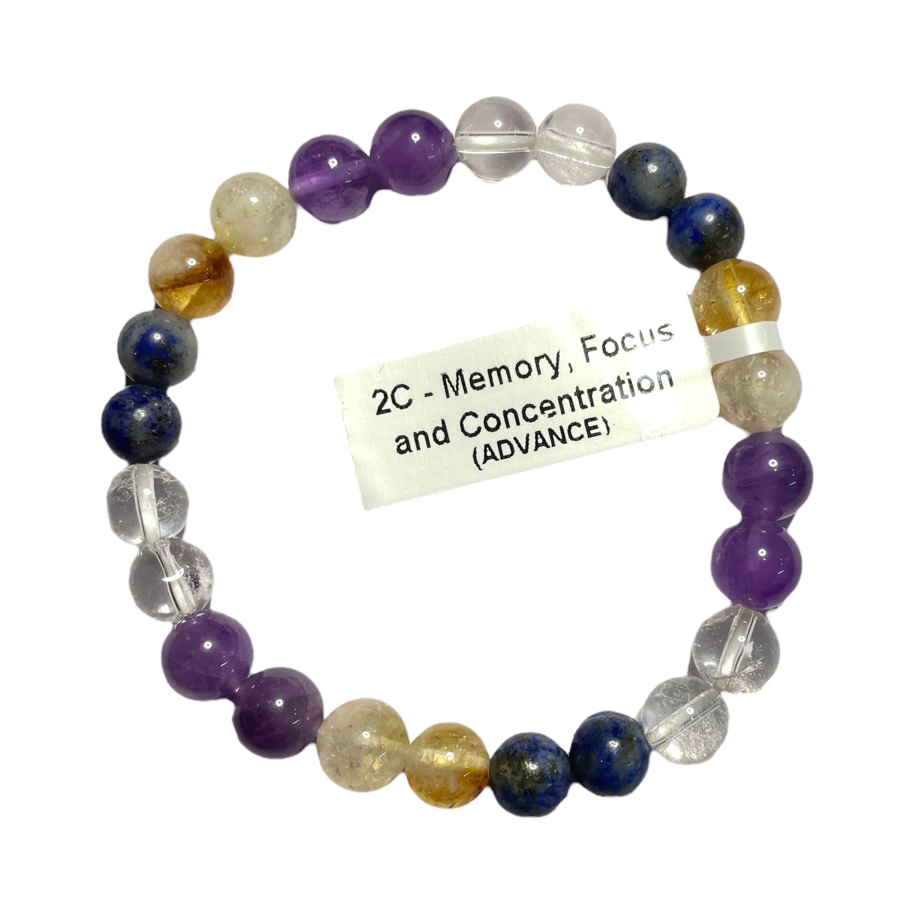 memory, focus and concentration (Advance) Remedies & Intentions Bracelet Natural Made With Original Crystal Stone for Men Women Boy Girl Unisex 8mm Beads Stretchable Brand :- Rocksmins