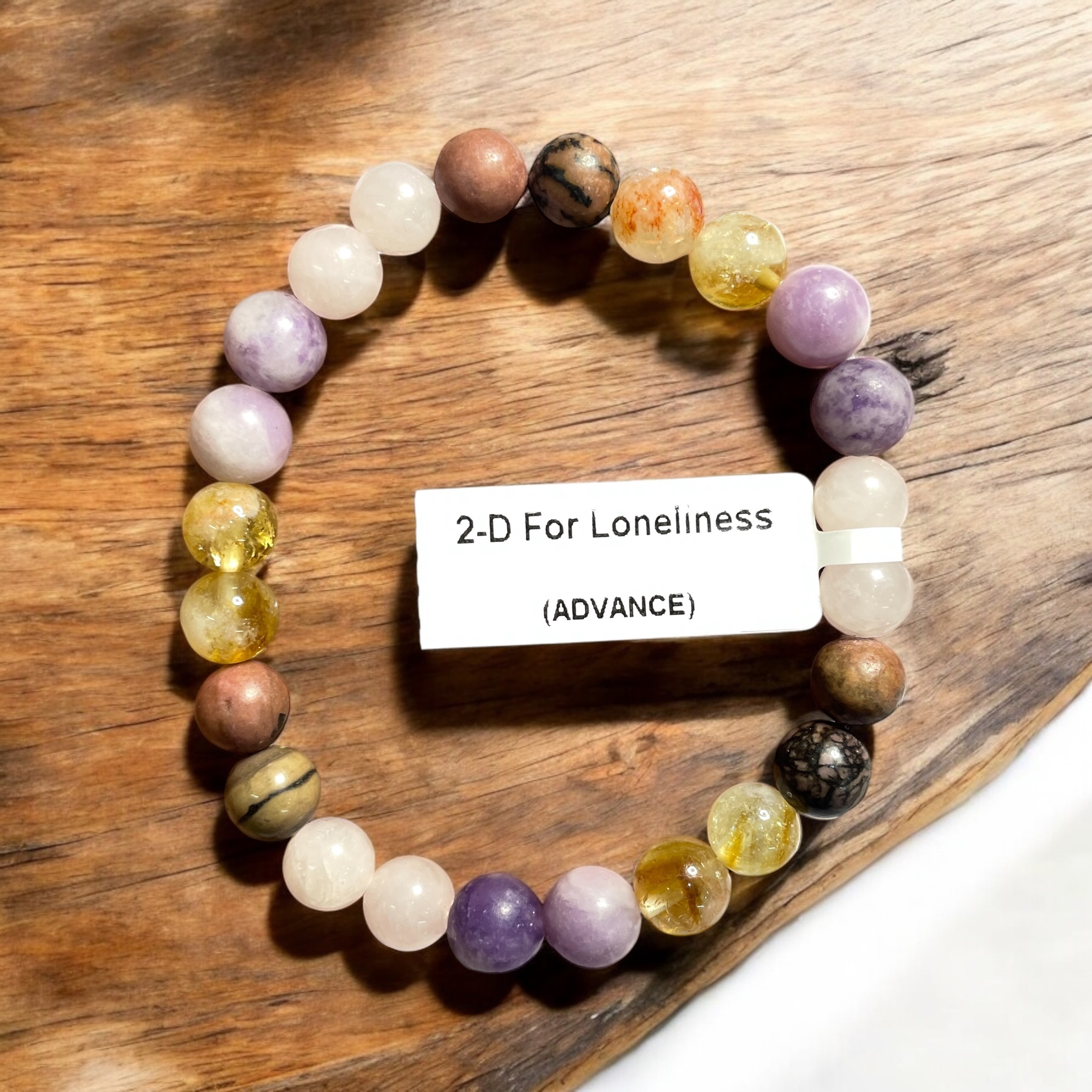 For Loneliness (Advance) Remedies & Intentions Bracelet Natural Made With Original Crystal Stone for Men Women Boy Girl Unisex 8mm Beads Stretchable Brand :- Rocksmins