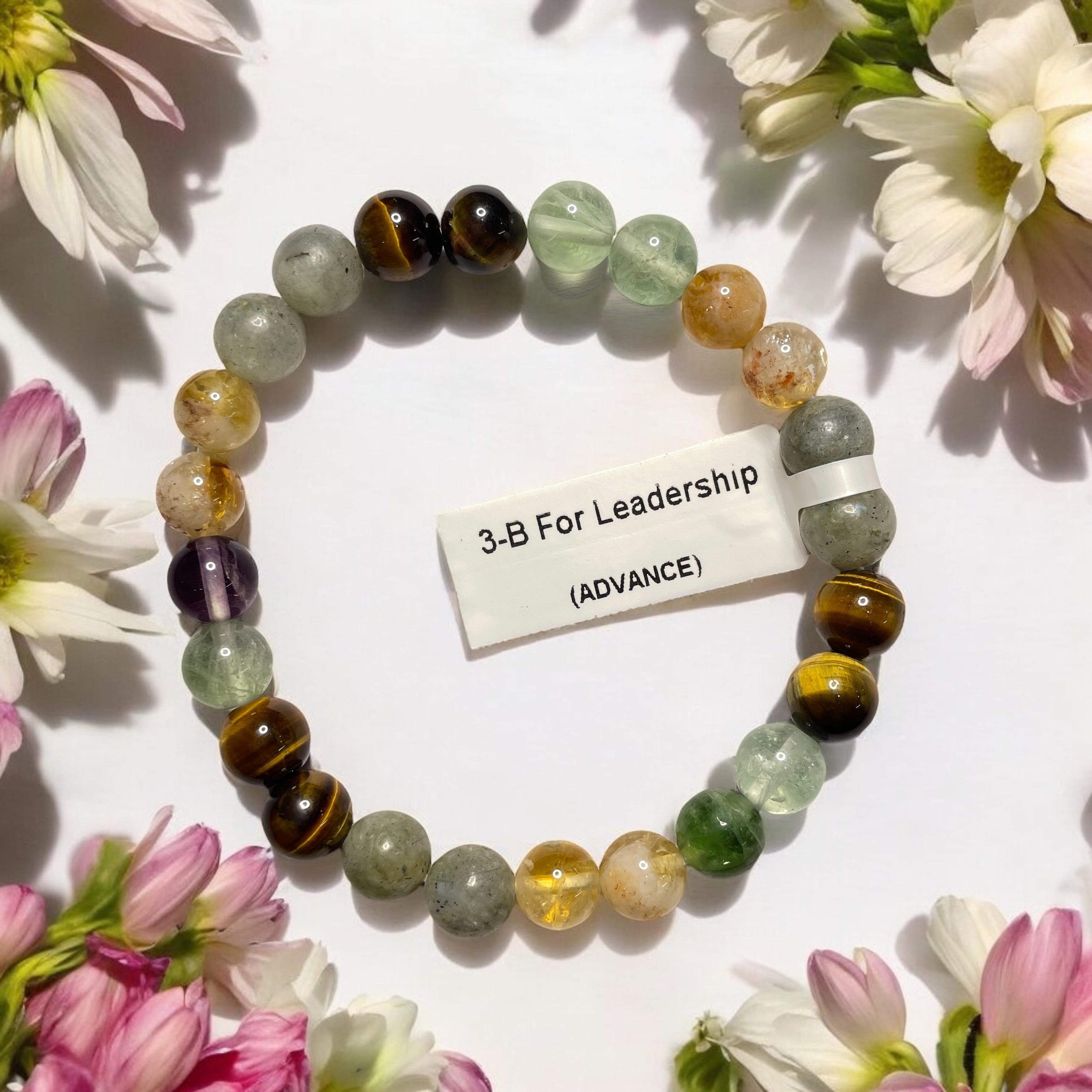 For Leadership (Advance) Remedies & Intentions Bracelet Natural Made With Original Crystal Stone for Men Women Boy Girl Unisex 8mm Beads Stretchable Brand :- Rocksmins