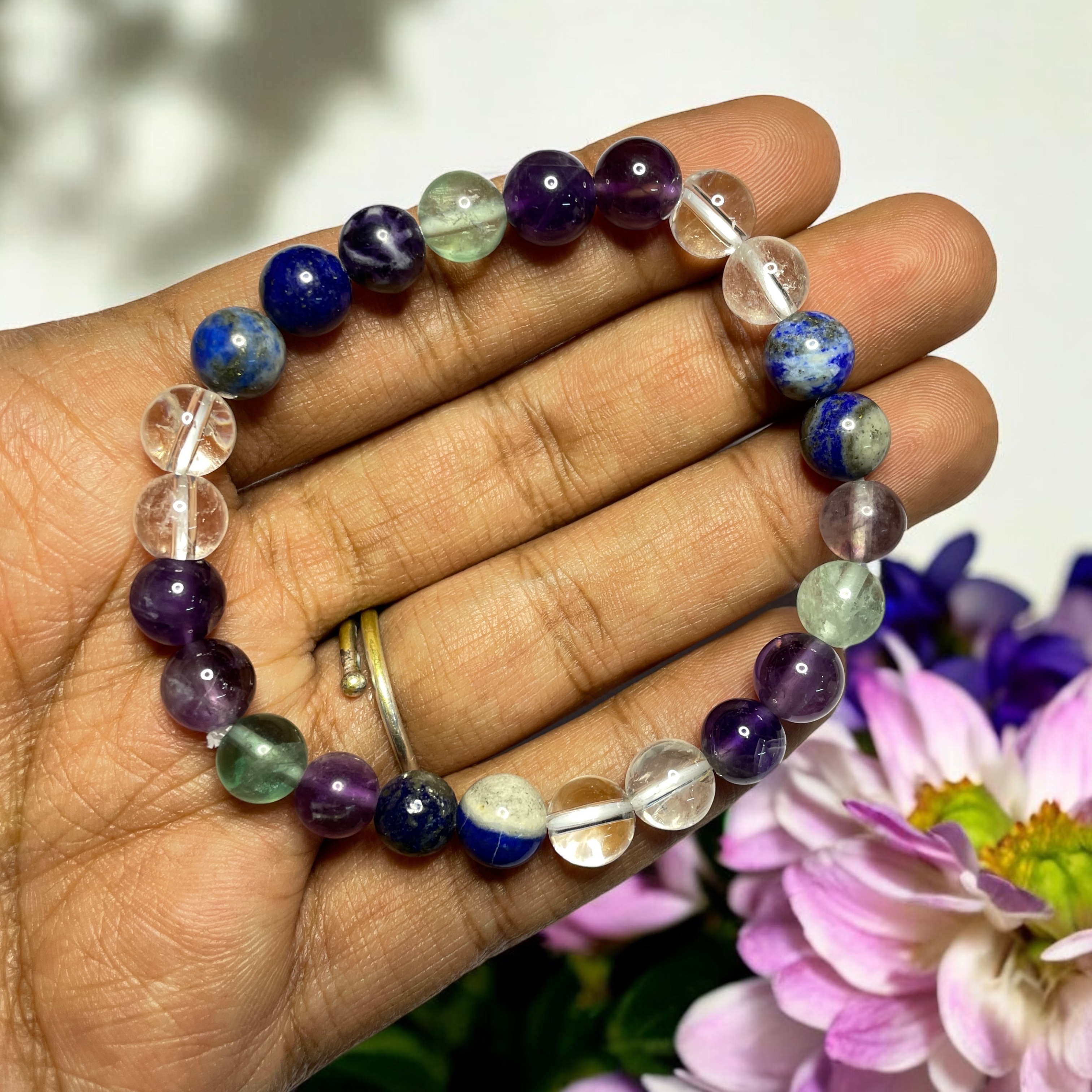 Study, Learning & Education (Advance) Remedies & Intentions Bracelet Natural Made With Original Crystal Stone for Men Women Boy Girl Unisex 8mm Beads Stretchable Brand :- Rocksmins