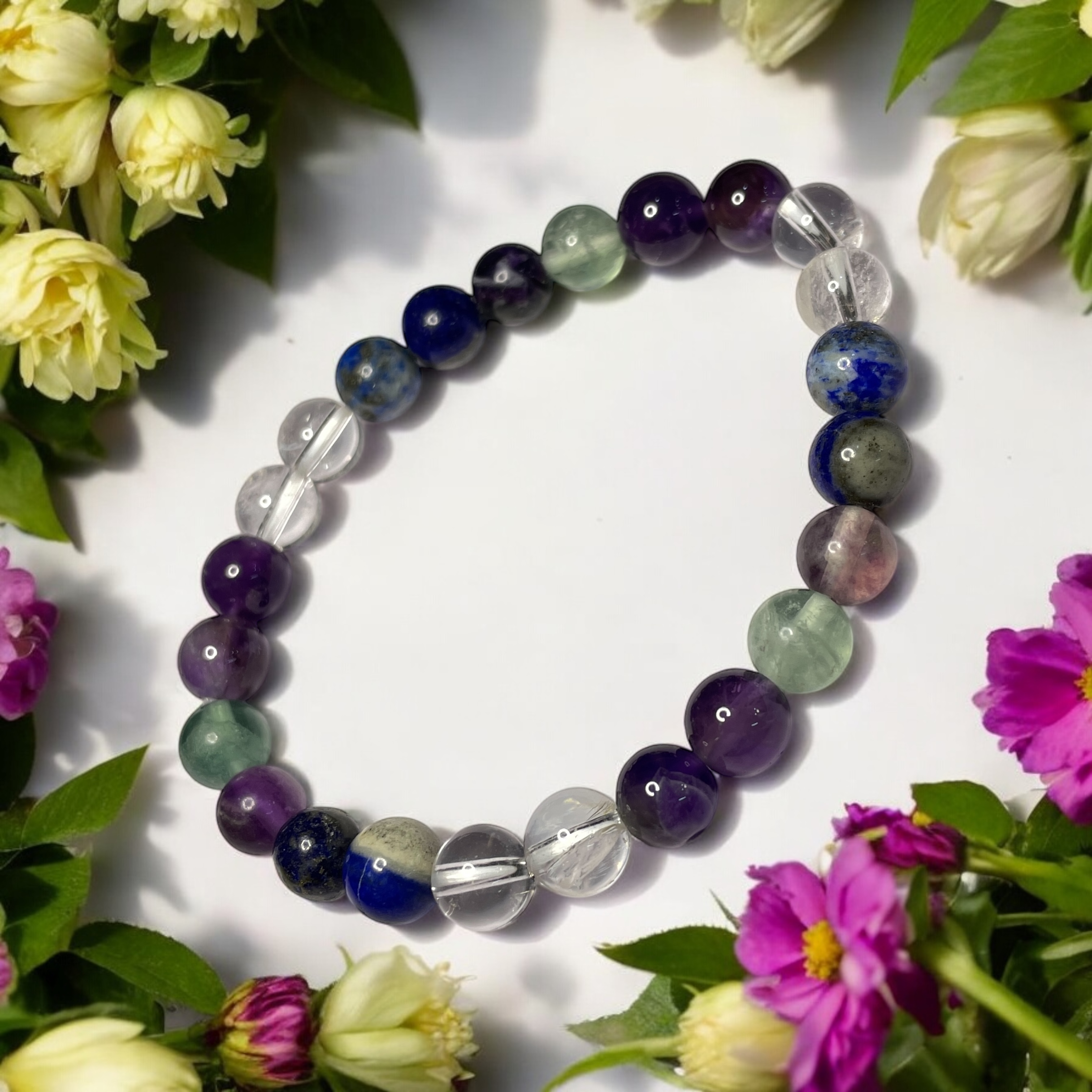 Study, Learning & Education (Advance) Remedies & Intentions Bracelet Natural Made With Original Crystal Stone for Men Women Boy Girl Unisex 8mm Beads Stretchable Brand :- Rocksmins