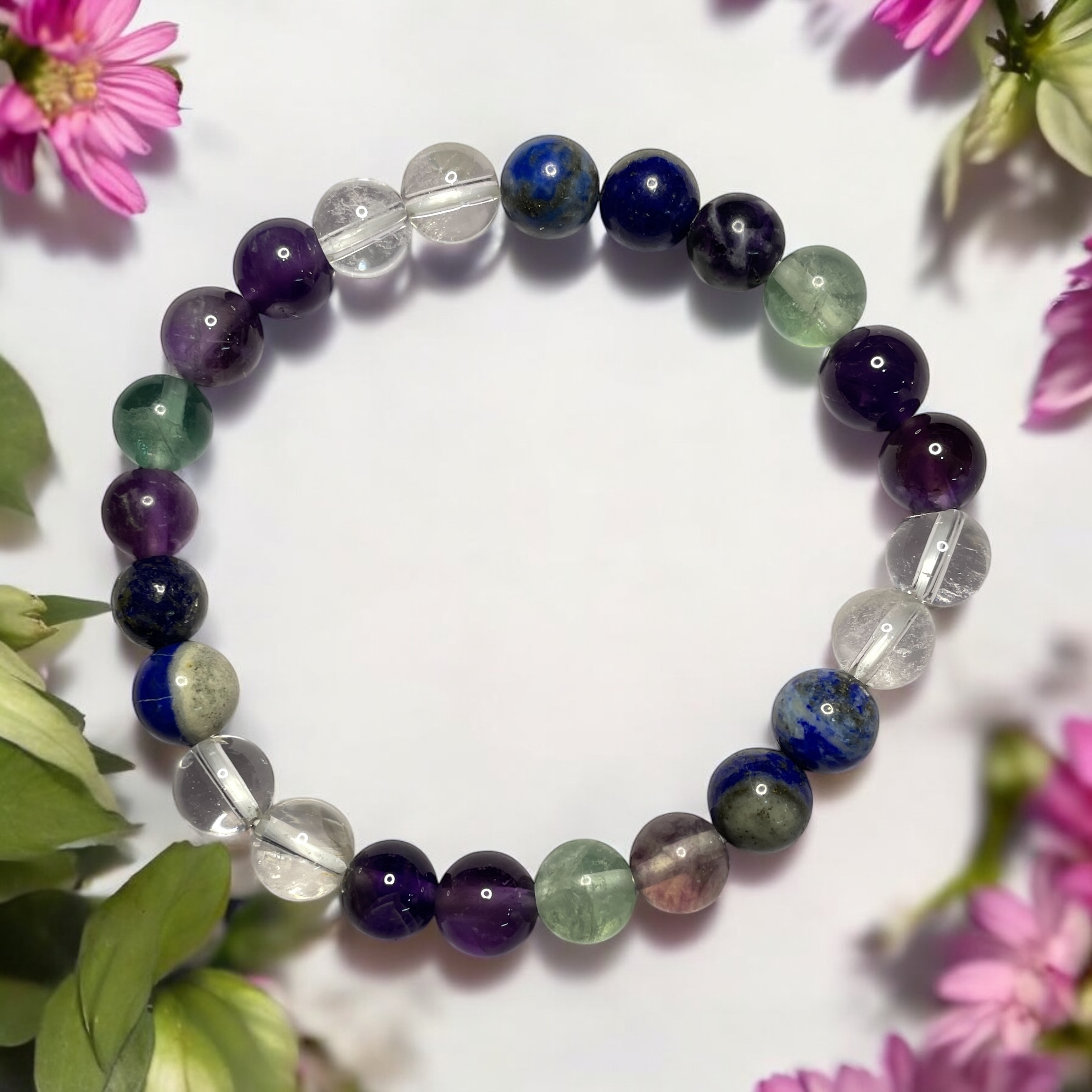 Study, Learning & Education (Advance) Remedies & Intentions Bracelet Natural Made With Original Crystal Stone for Men Women Boy Girl Unisex 8mm Beads Stretchable Brand :- Rocksmins