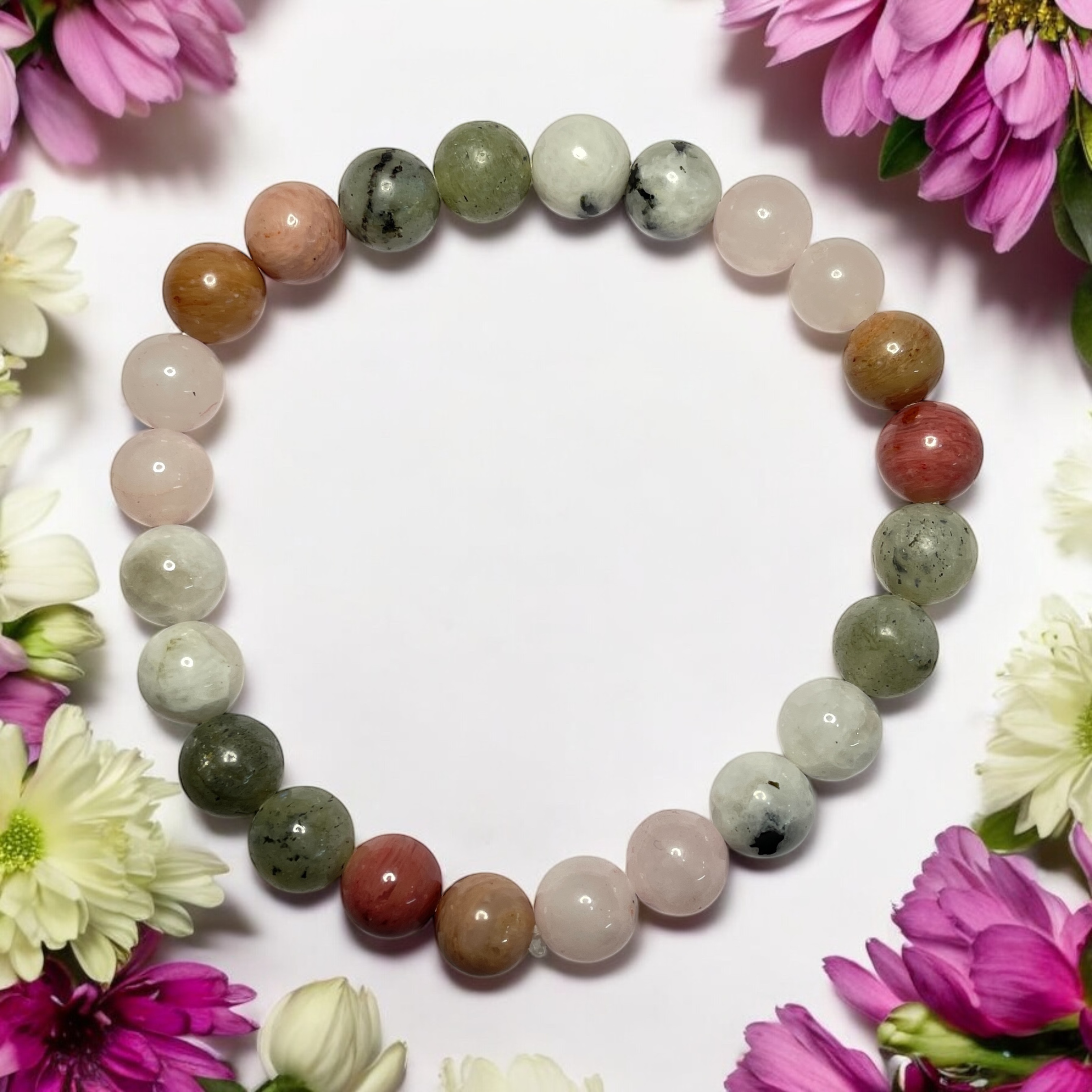 Love & Relationship (Advance) Remedies & Intentions Bracelet Natural Made With Original Crystal Stone for Men Women Boy Girl Unisex 8mm Beads Stretchable Brand :- Rocksmins