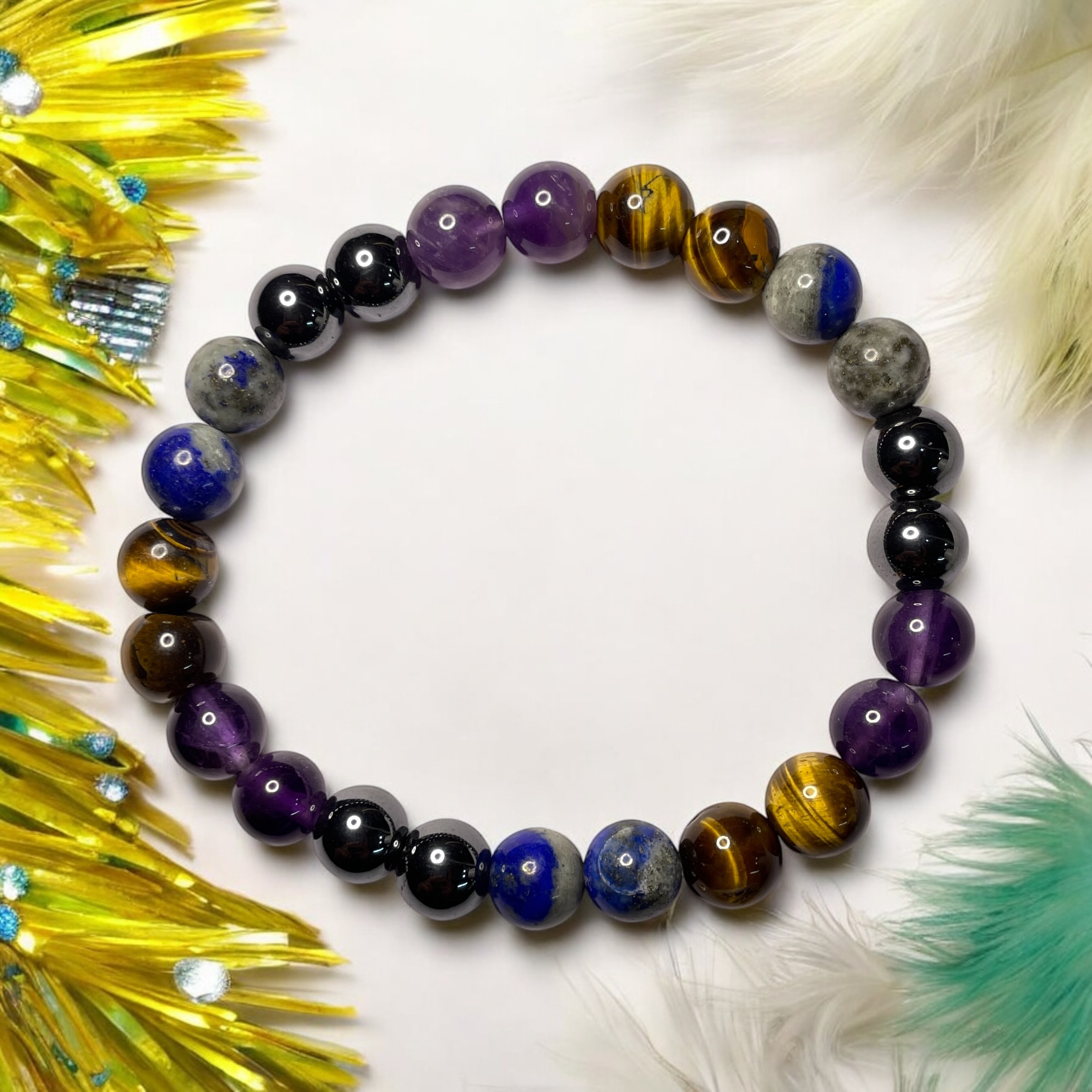 Back Pain Relief (Advance) Remedies & Intentions Bracelet Natural Made With Original Crystal Stone for Men Women Boy Girl Unisex 8mm Beads Stretchable Brand :- Rocksmins