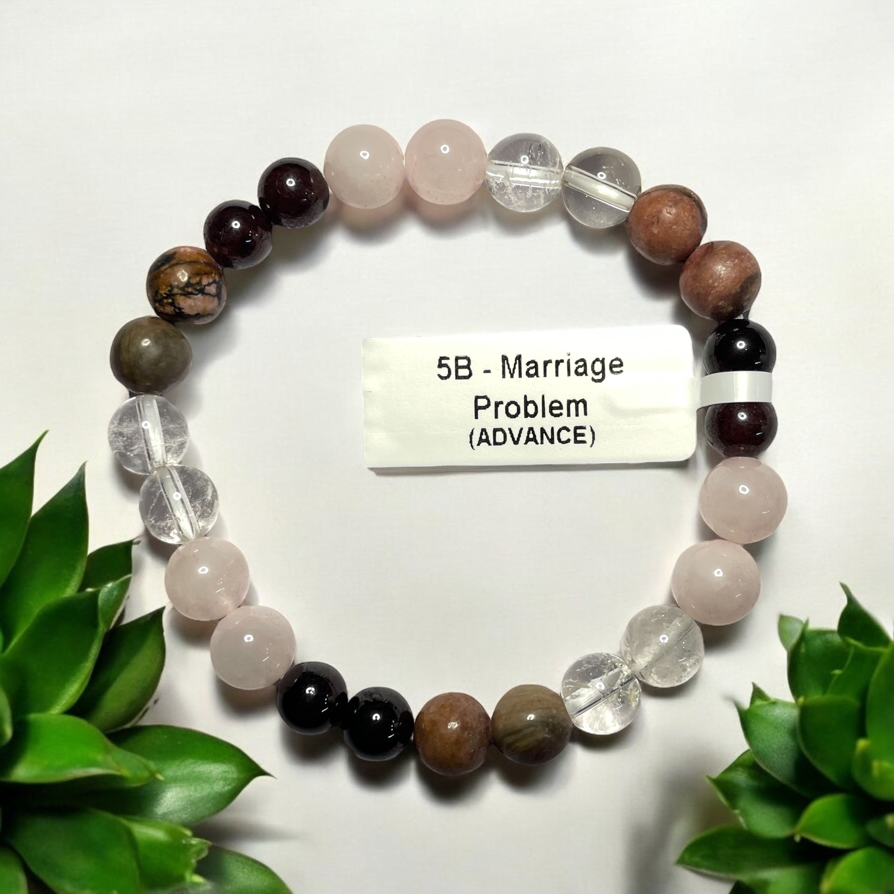 Marriage Problem & Desired Love (Advance) Remedies & Intentions Bracelet Natural Made With Original Crystal Stone for Men Women Boy Girl Unisex 8mm Beads Stretchable Brand :- Rocksmins